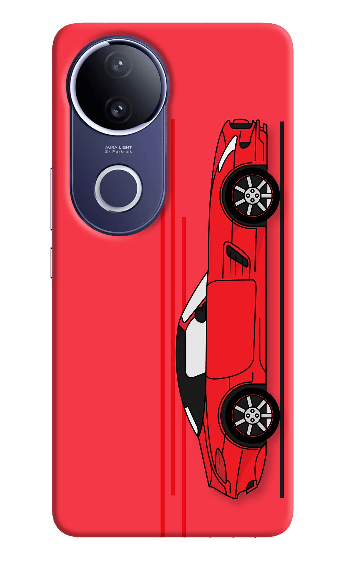 Red Velocity Vivo V50e 5G Back Cover - Red Velocity Vivo V50e 5G Hard Case Back Cover by Casekaro Red Velocity Vivo V50e 5G Hard Case Back Cover by Casekaro
