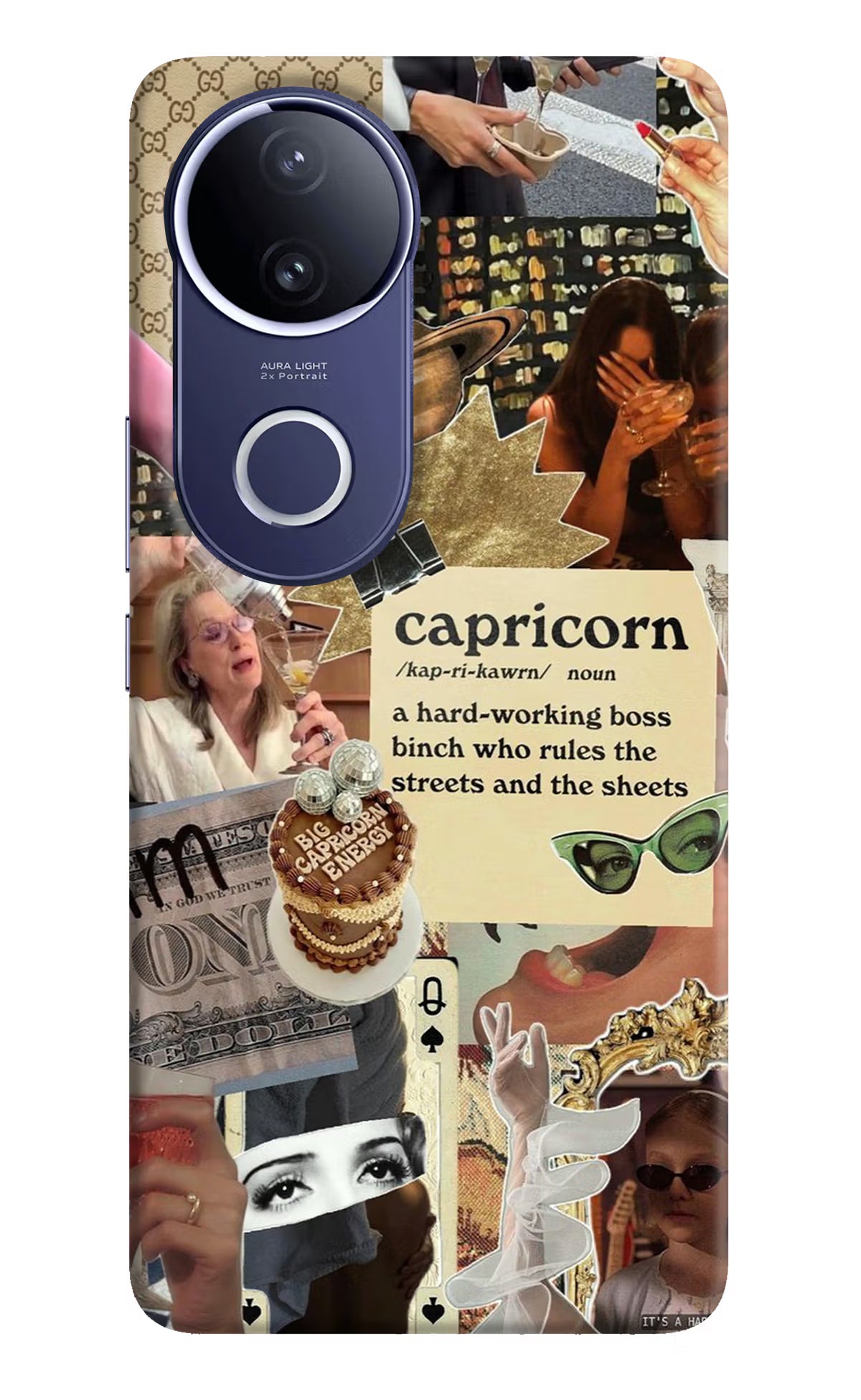 Capricorn Zodiac Vivo V50e 5G Back Cover - Capricorn Zodiac Vivo V50e 5G Hard Case Back Cover by Casekaro Capricorn Zodiac Vivo V50e 5G Hard Case Back Cover by Casekaro