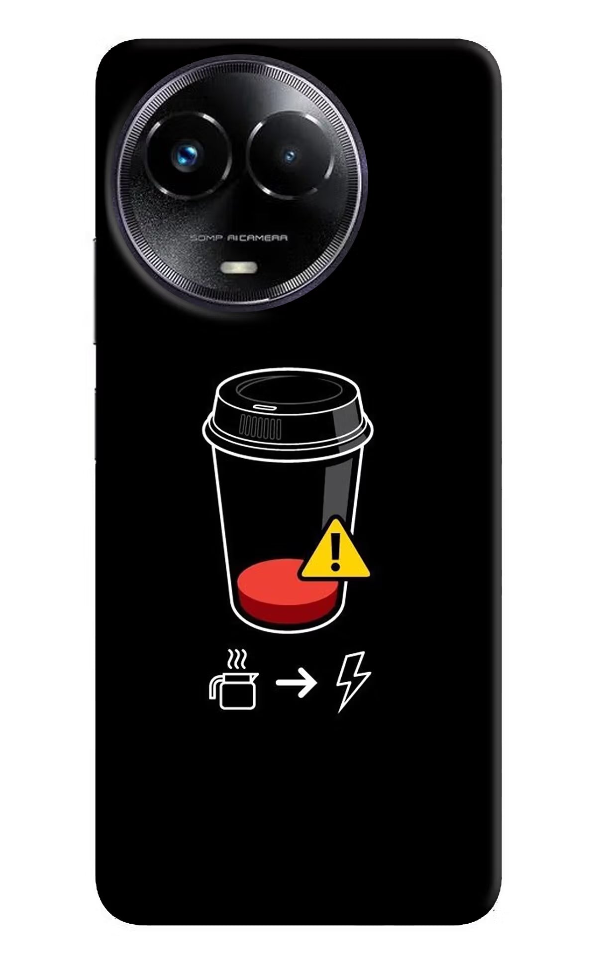 Coffee Realme Narzo 60x Back Cover - Coffee Realme Narzo 60x Hard Case Back Cover by Casekaro Coffee Realme Narzo 60x Hard Case Back Cover by Casekaro