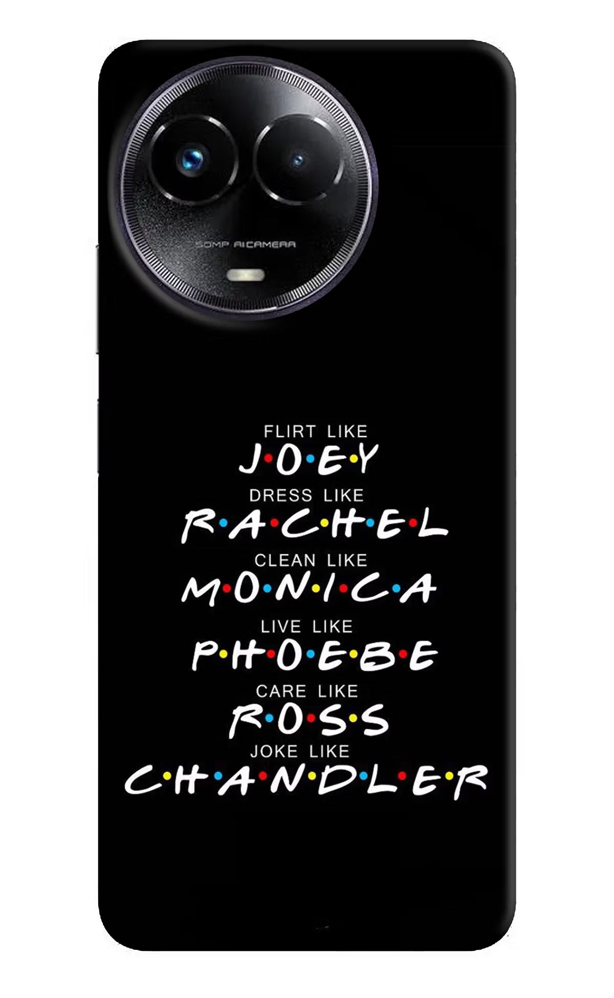 FRIENDS Character Realme Narzo 60x Back Cover - FRIENDS Character Realme Narzo 60x Hard Case Back Cover by Casekaro FRIENDS Character Realme Narzo 60x Hard Case Back Cover by Casekaro