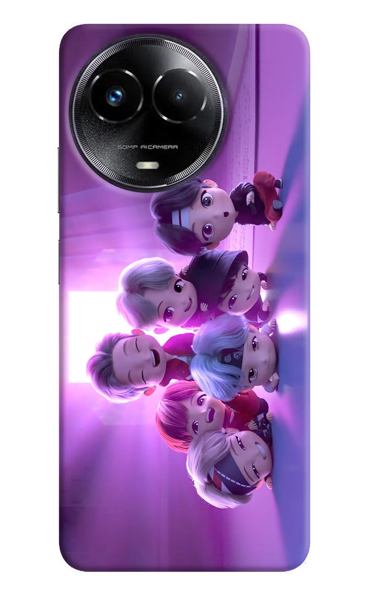 BTS Chibi Realme Narzo 60x Back Cover - BTS Chibi Realme Narzo 60x Hard Case Back Cover by Casekaro BTS Chibi Realme Narzo 60x Hard Case Back Cover by Casekaro