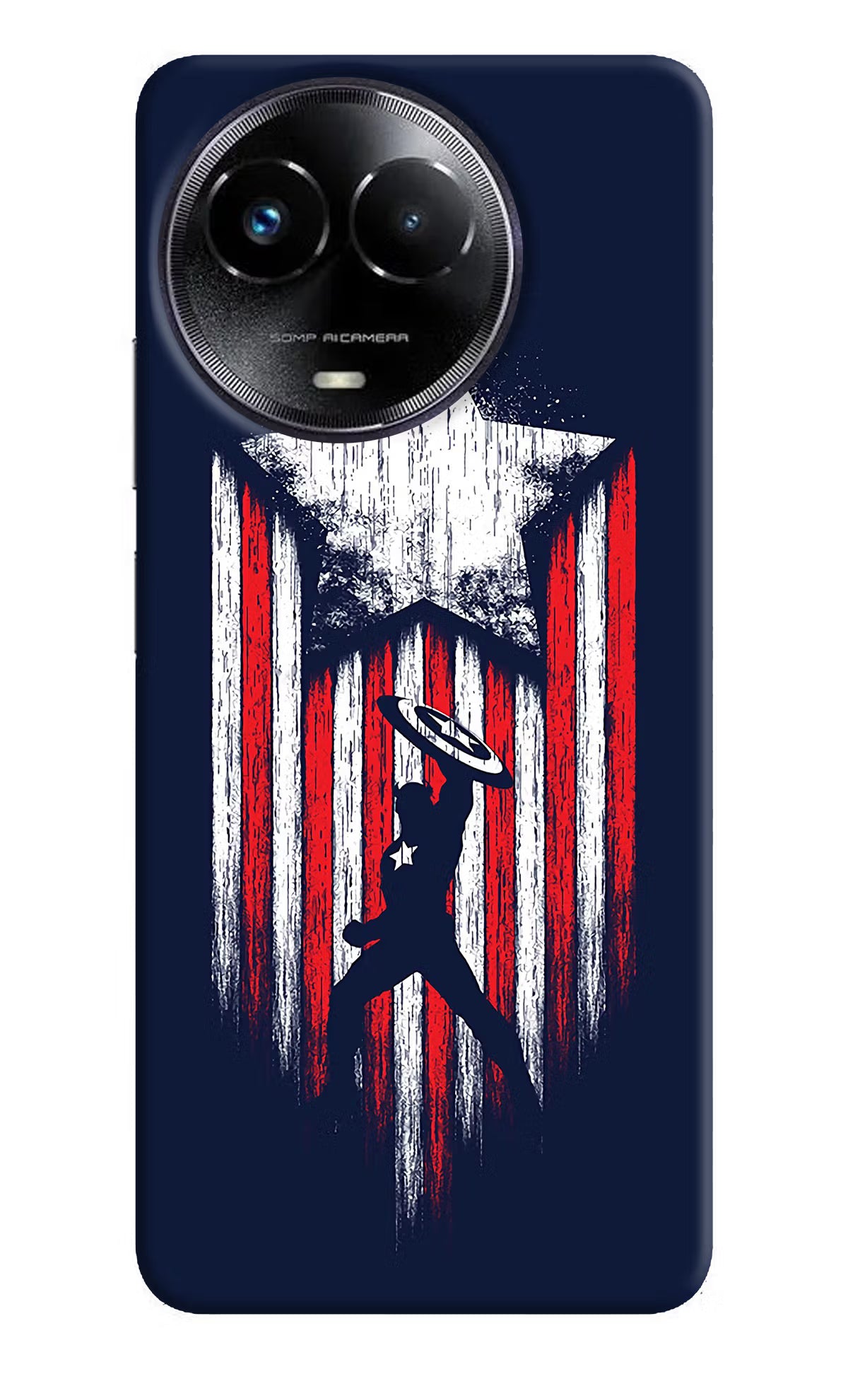 Captain America Marvel Art Realme Narzo 60x Back Cover - Captain America Marvel Art Realme Narzo 60x Hard Case Back Cover by Casekaro Captain America Marvel Art Realme Narzo 60x Hard Case Back Cover by Casekaro