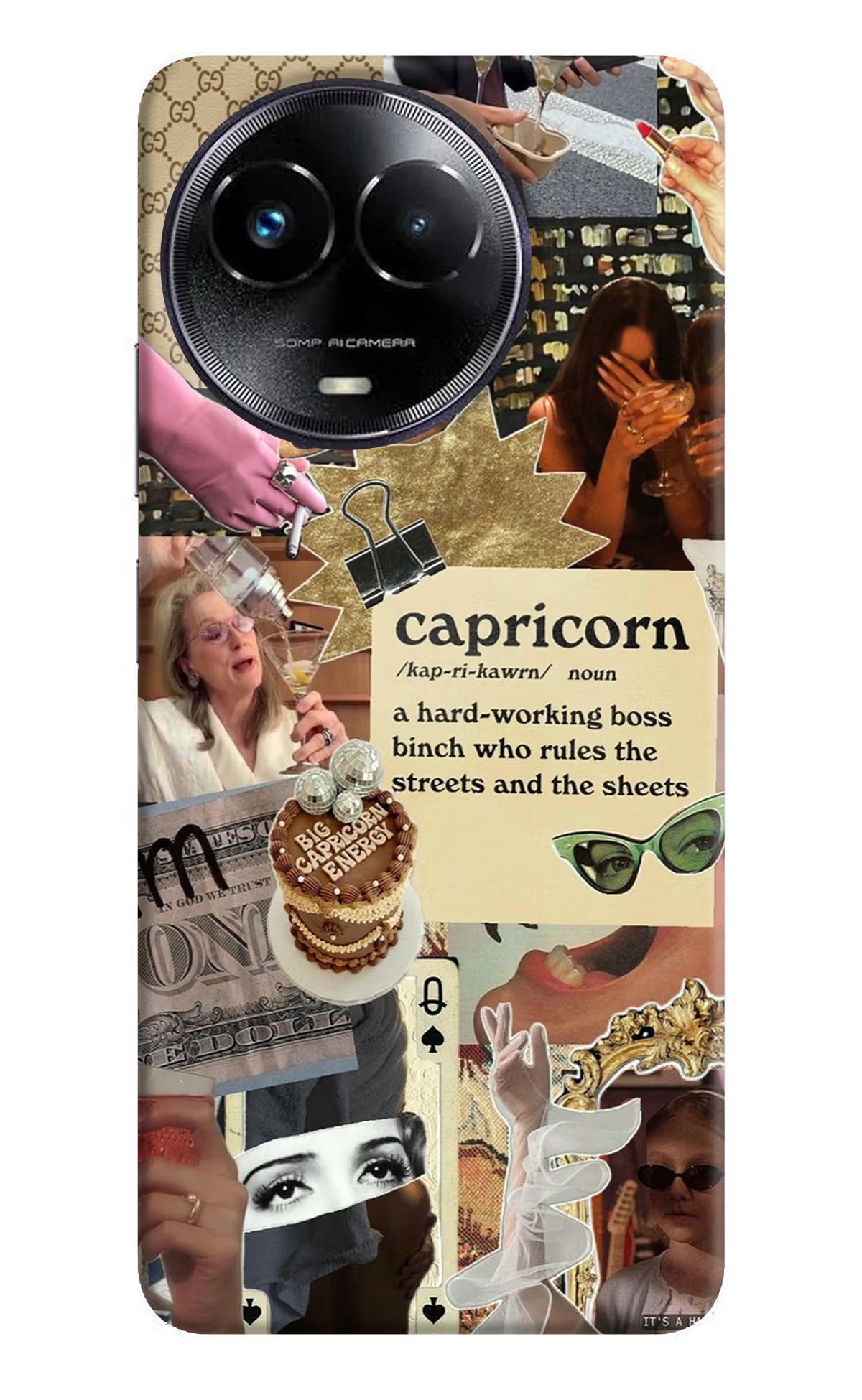Capricorn Zodiac Realme Narzo 60x Back Cover - Capricorn Zodiac Realme Narzo 60x Hard Case Back Cover by Casekaro Capricorn Zodiac Realme Narzo 60x Hard Case Back Cover by Casekaro