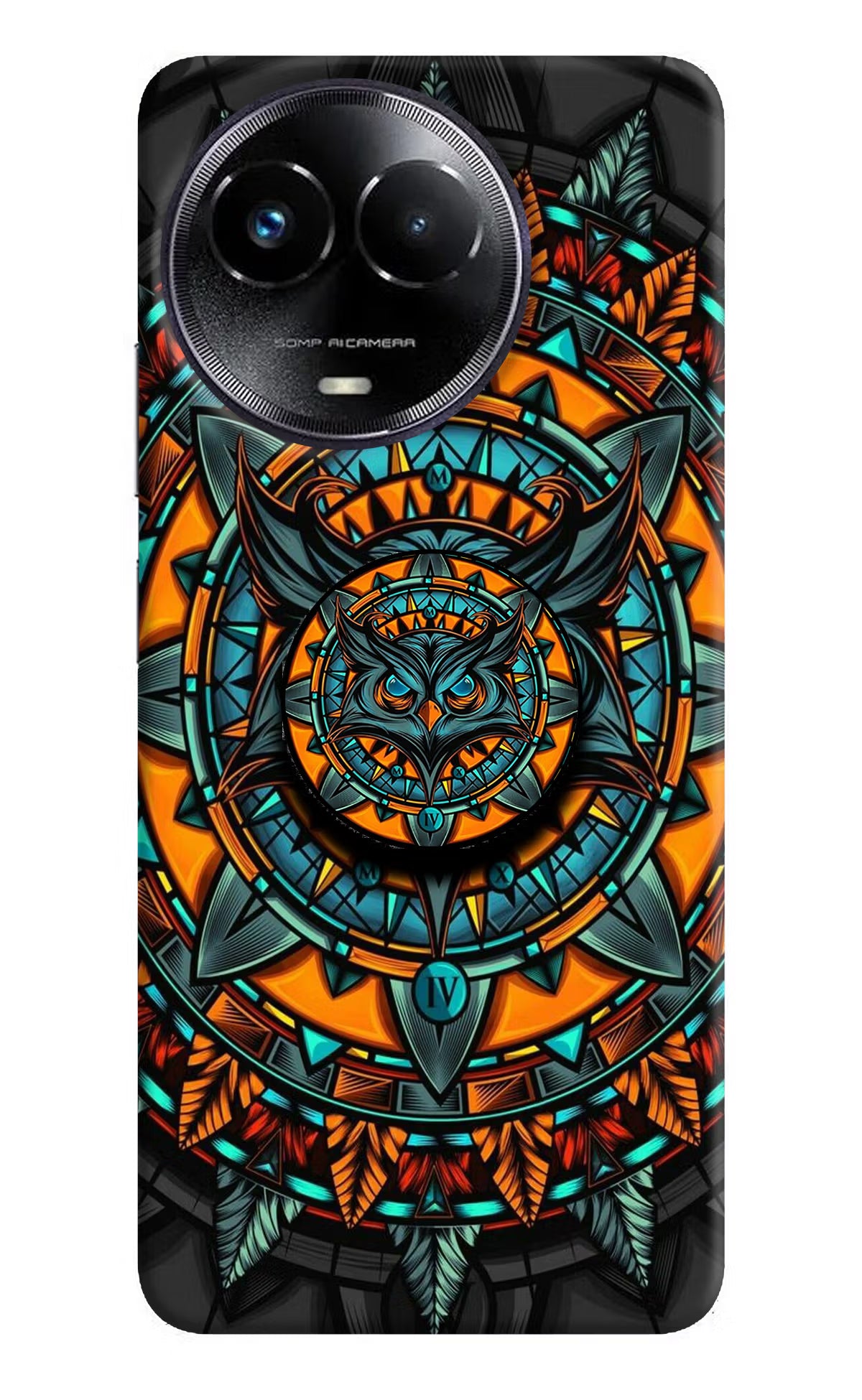 Angry Owl Realme Narzo 60x Pop Case - Angry Owl Realme Narzo 60x Pop Case by Casekaro Angry Owl Realme Narzo 60x Pop Case by Casekaro