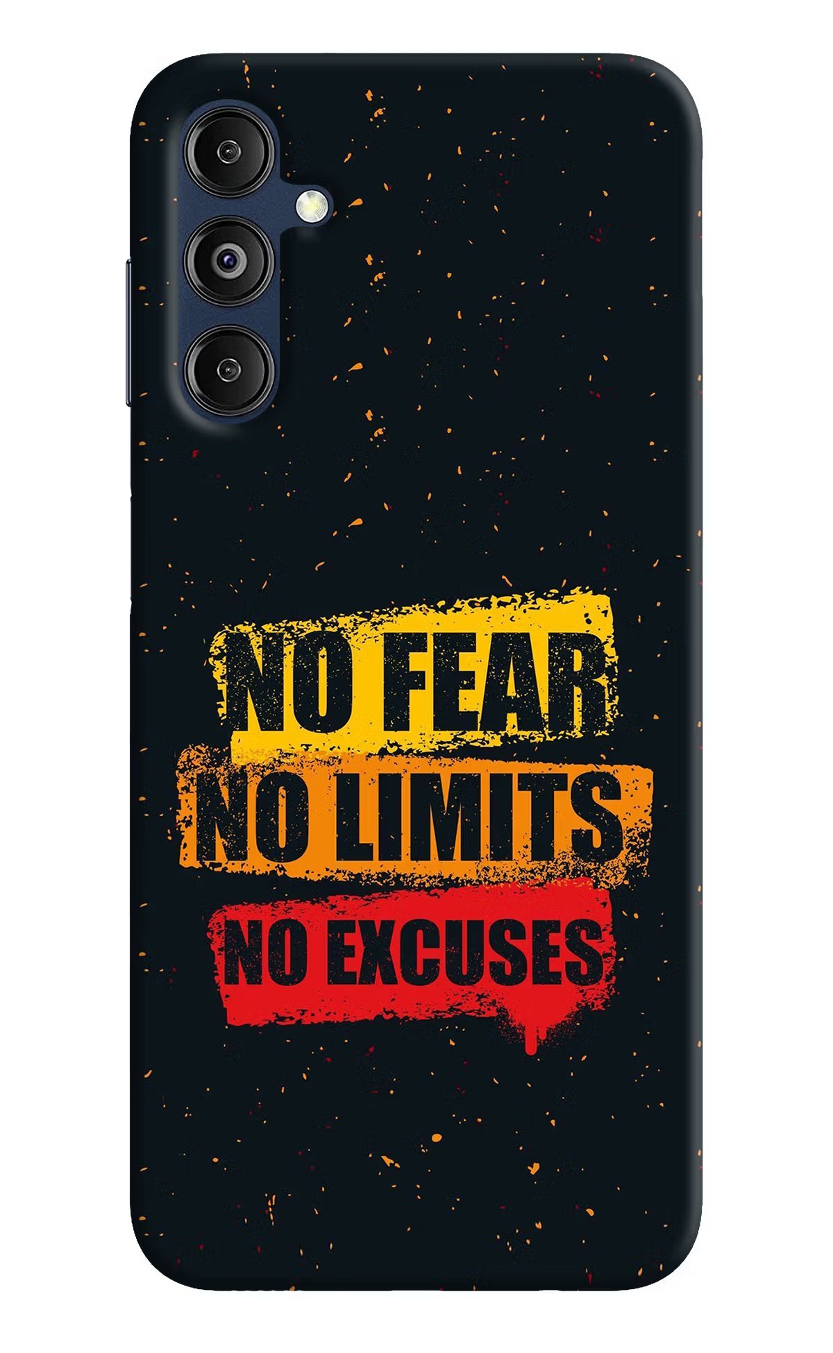 No Fear No Limits No Excuse Samsung M14 5G Back Cover - No Fear No Limits No Excuse Samsung M14 5G Hard Case Back Cover by Casekaro No Fear No Limits No Excuse Samsung M14 5G Hard Case Back Cover by Casekaro