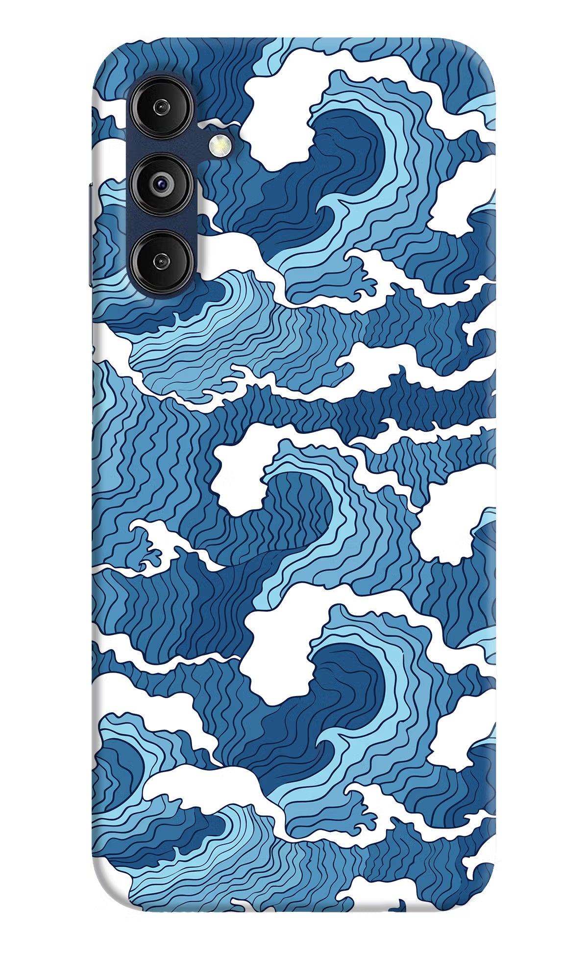 Blue Waves Samsung M14 5G Back Cover - Blue Waves Samsung M14 5G Hard Case Back Cover by Casekaro Blue Waves Samsung M14 5G Hard Case Back Cover by Casekaro