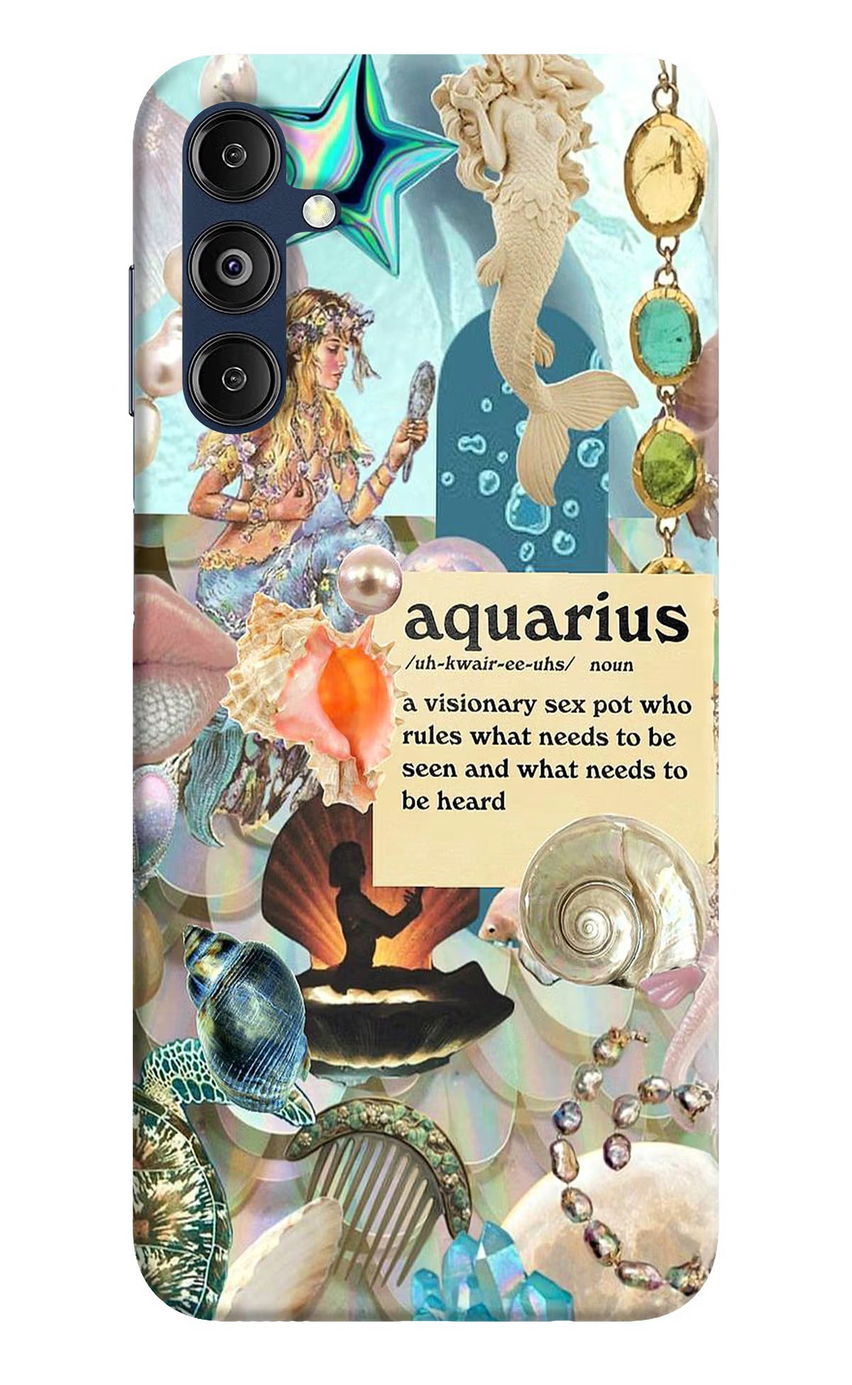 Aquarius Zodiac Samsung M14 5G Back Cover - Aquarius Zodiac Samsung M14 5G Hard Case Back Cover by Casekaro Aquarius Zodiac Samsung M14 5G Hard Case Back Cover by Casekaro