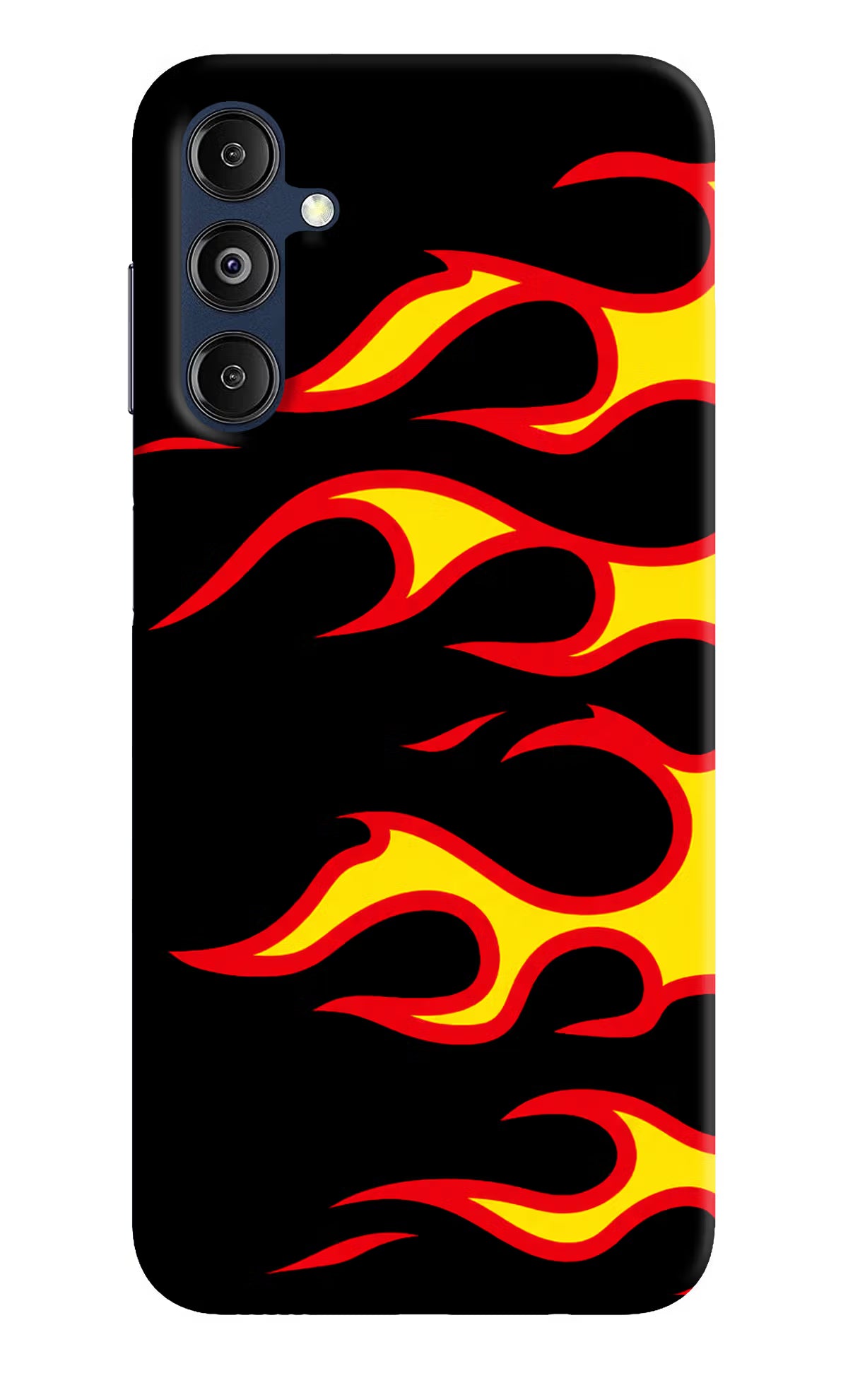 Side Sweep Flames Samsung M14 5G Back Cover - Side Sweep Flames Samsung M14 5G Hard Case Back Cover by Casekaro Side Sweep Flames Samsung M14 5G Hard Case Back Cover by Casekaro
