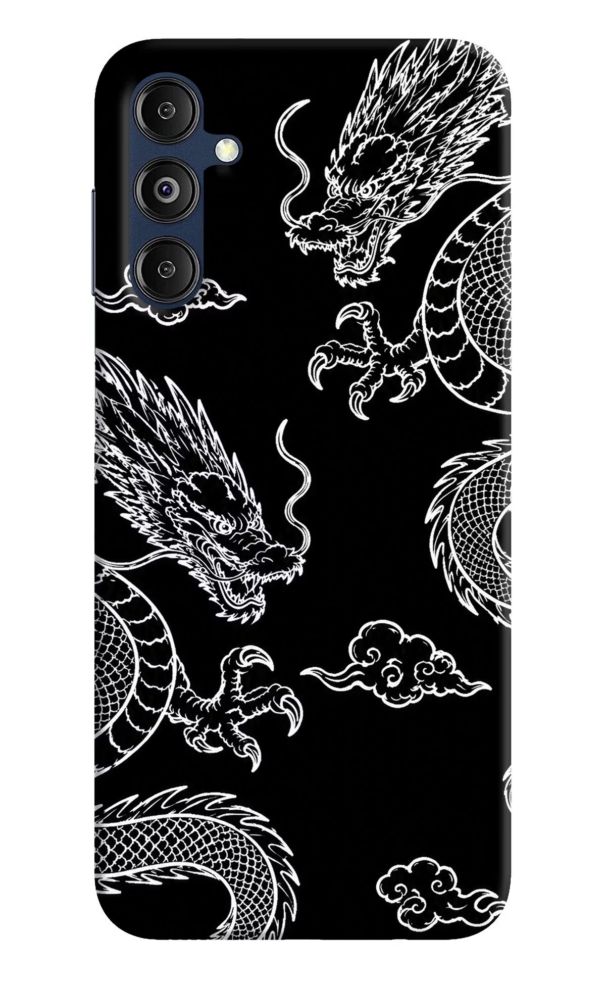 Twin Dragons Samsung M14 5G Back Cover - Twin Dragons Samsung M14 5G Hard Case Back Cover by Casekaro Twin Dragons Samsung M14 5G Hard Case Back Cover by Casekaro