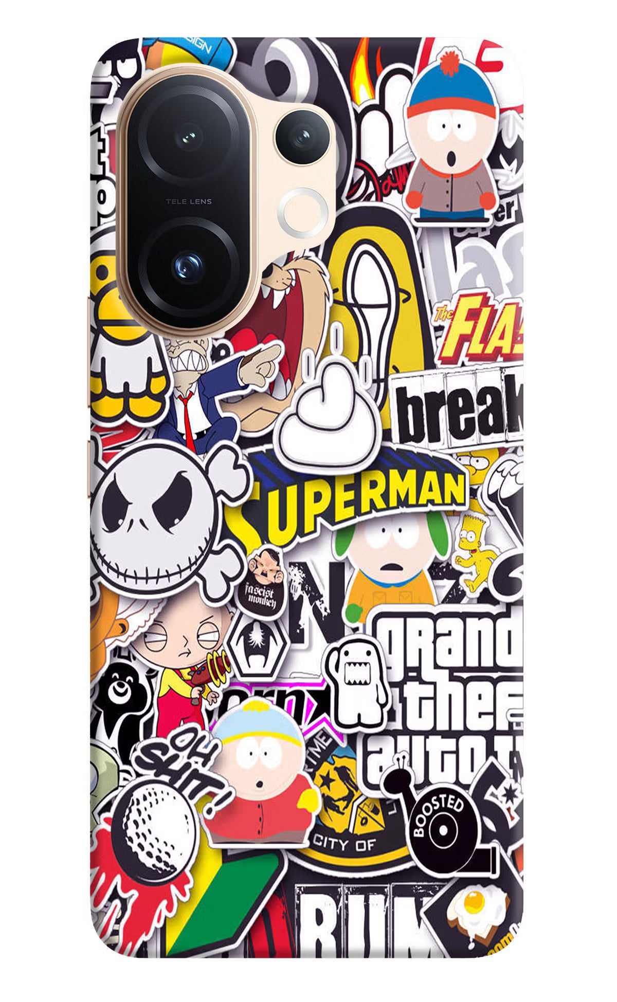 Sticker Bomb Vivo T4 Pro 5G Back Cover - Sticker Bomb Vivo T4 Pro 5G Hard Case Back Cover by Casekaro Sticker Bomb Vivo T4 Pro 5G Hard Case Back Cover by Casekaro