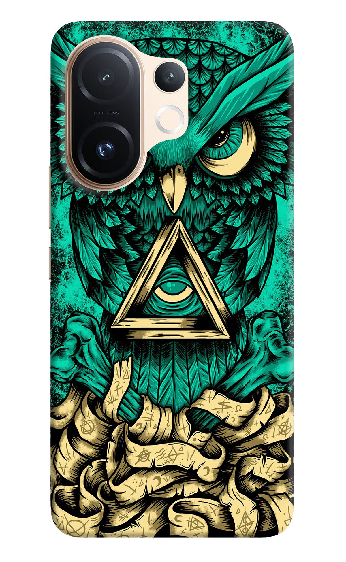 Green Owl Vivo T4 Pro 5G Back Cover - Green Owl Vivo T4 Pro 5G Hard Case Back Cover by Casekaro Green Owl Vivo T4 Pro 5G Hard Case Back Cover by Casekaro