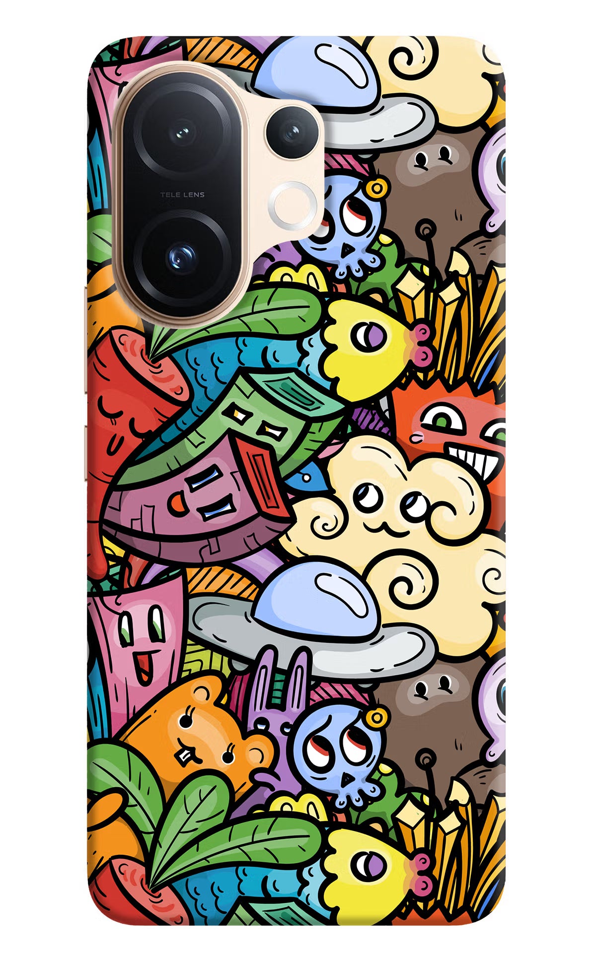 Veggie Doodle Vivo T4 Pro 5G Back Cover - Veggie Doodle Vivo T4 Pro 5G Hard Case Back Cover by Casekaro Veggie Doodle Vivo T4 Pro 5G Hard Case Back Cover by Casekaro