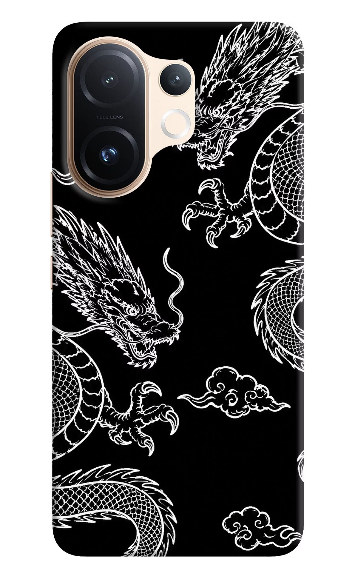 Twin Dragons Vivo T4 Pro 5G Back Cover - Twin Dragons Vivo T4 Pro 5G Hard Case Back Cover by Casekaro Twin Dragons Vivo T4 Pro 5G Hard Case Back Cover by Casekaro