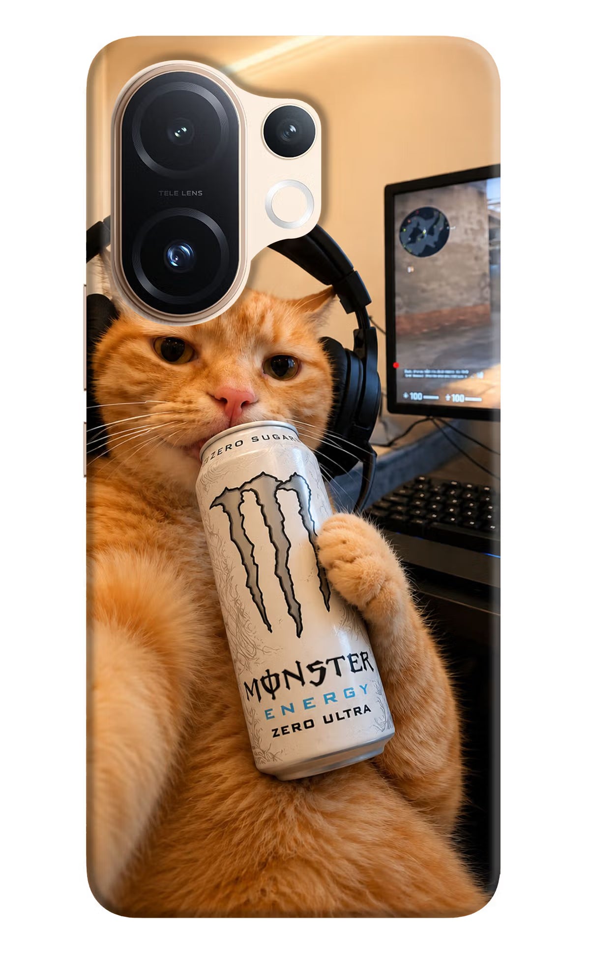 Gamer Cat Energy Vivo T4 Pro 5G Back Cover - Gamer Cat Energy Vivo T4 Pro 5G Back Cover Gamer Cat Energy Vivo T4 Pro 5G Back Cover