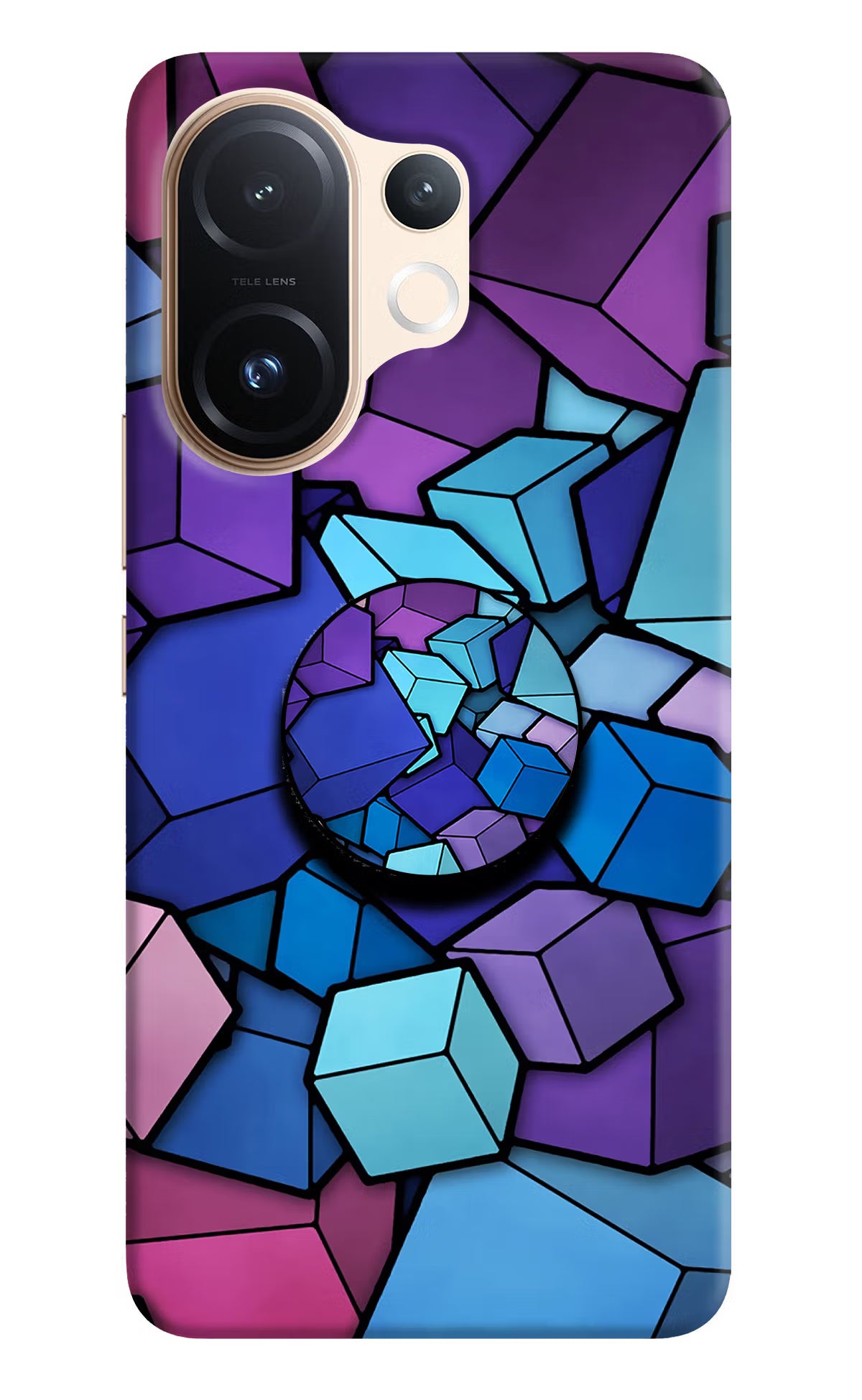 Cubic Abstract Vivo T4 Pro 5G Pop Case - Cubic Abstract Vivo T4 Pro 5G Pop Case by Casekaro Cubic Abstract Vivo T4 Pro 5G Pop Case by Casekaro