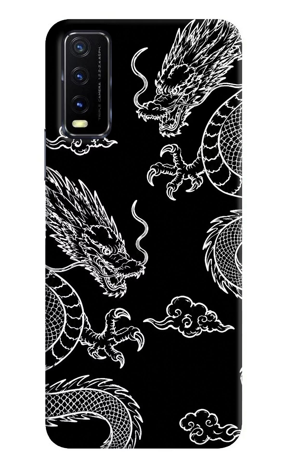Twin Dragons Vivo Y20G Back Cover - Twin Dragons Vivo Y20G Hard Case Back Cover by Casekaro Twin Dragons Vivo Y20G Hard Case Back Cover by Casekaro