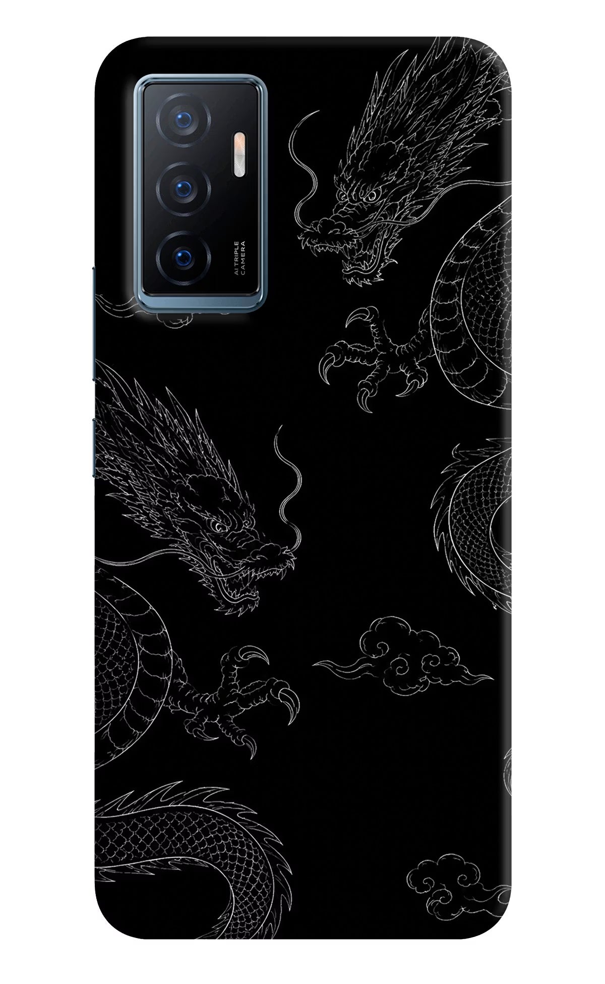 Twin Dragons Vivo Y75 Back Cover - Twin Dragons Vivo Y75 Hard Case Back Cover by Casekaro Twin Dragons Vivo Y75 Hard Case Back Cover by Casekaro
