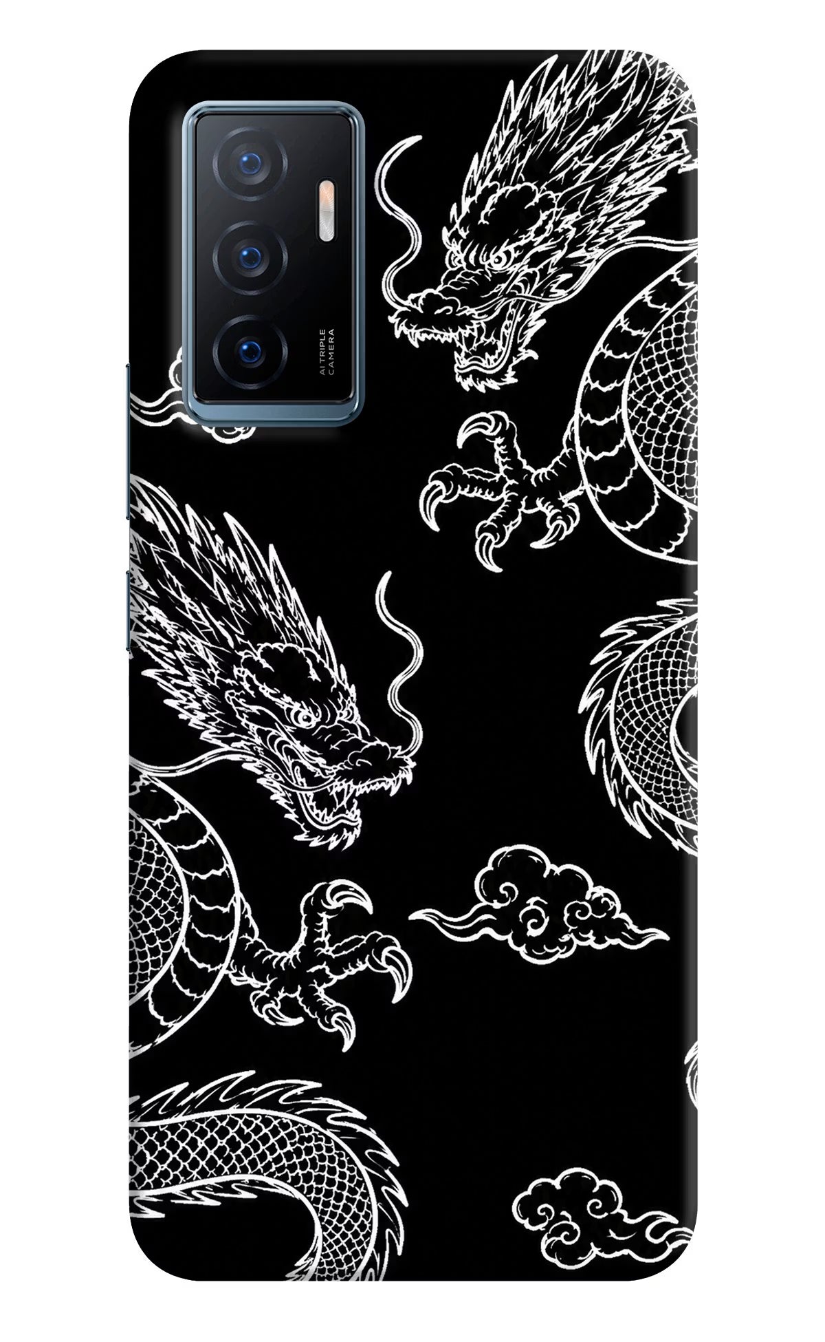 Twin Dragons Vivo Y75 Back Cover - Twin Dragons Vivo Y75 Hard Case Back Cover by Casekaro Twin Dragons Vivo Y75 Hard Case Back Cover by Casekaro