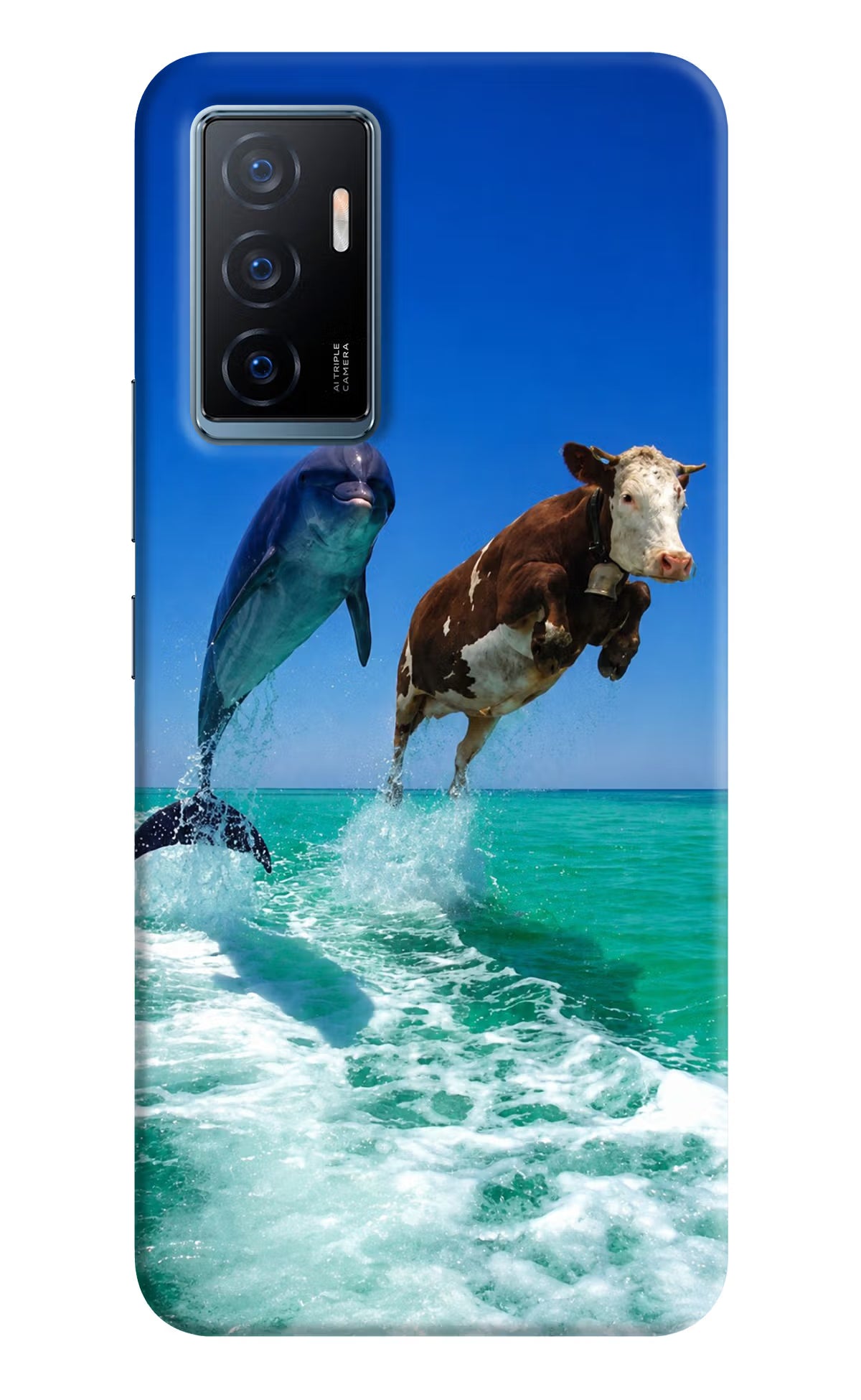Dolphin vs Cow Vivo Y75 Back Cover - Dolphin vs Cow Vivo Y75 Back Cover Dolphin vs Cow Vivo Y75 Back Cover