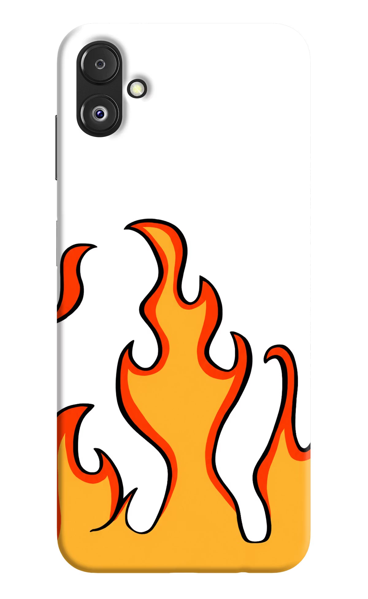 Fired Up – White Samsung F14 5G Back Cover - Fired Up – White Samsung F14 5G Hard Case Back Cover by Casekaro Fired Up – White Samsung F14 5G Hard Case Back Cover by Casekaro