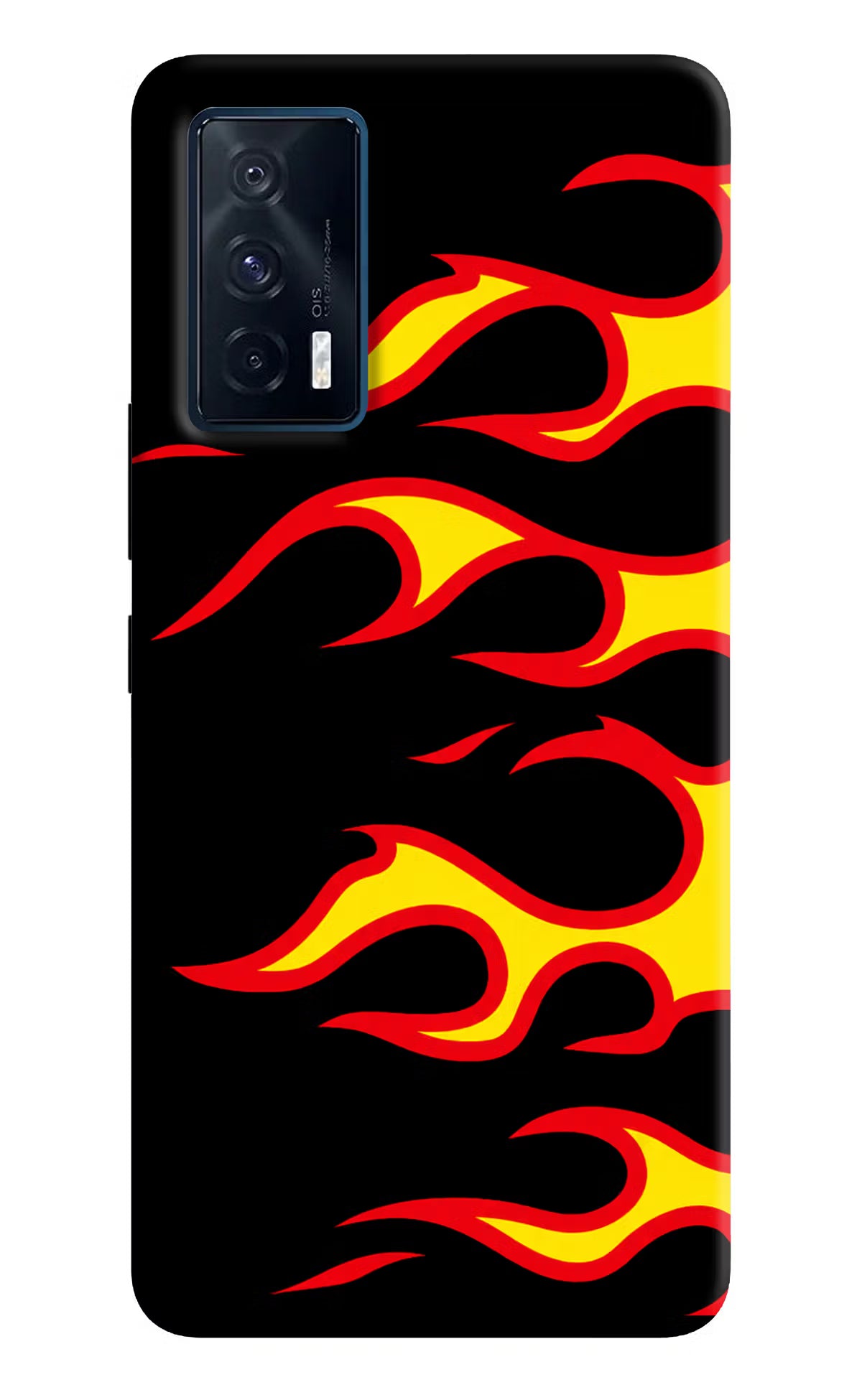 Side Sweep Flames iQOO 7 5G Back Cover - Side Sweep Flames iQOO 7 5G Hard Case Back Cover by Casekaro Side Sweep Flames iQOO 7 5G Hard Case Back Cover by Casekaro