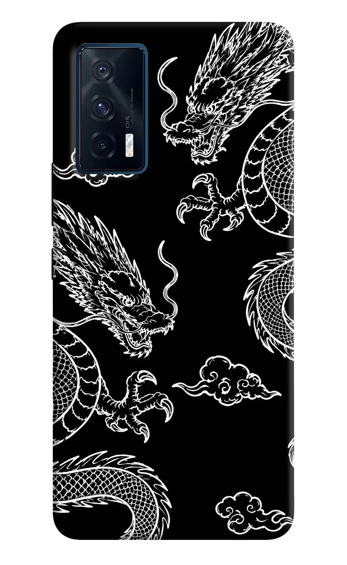 Twin Dragons iQOO 7 5G Back Cover - Twin Dragons iQOO 7 5G Hard Case Back Cover by Casekaro Twin Dragons iQOO 7 5G Hard Case Back Cover by Casekaro