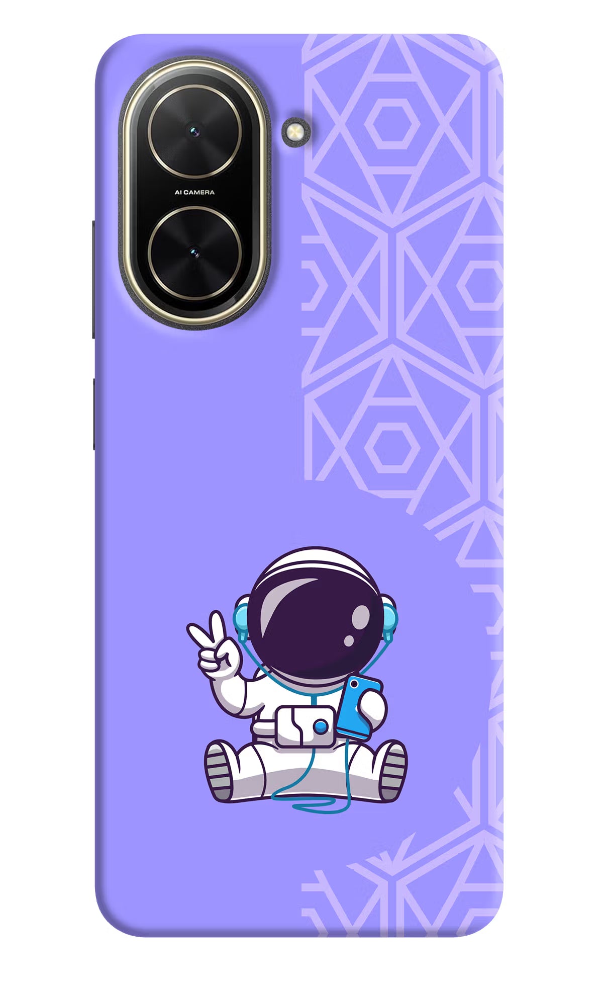 Cute Astronaut Chilling Poco C71 Back Cover - Cute Astronaut Chilling Poco C71 Back Cover Cute Astronaut Chilling Poco C71 Back Cover