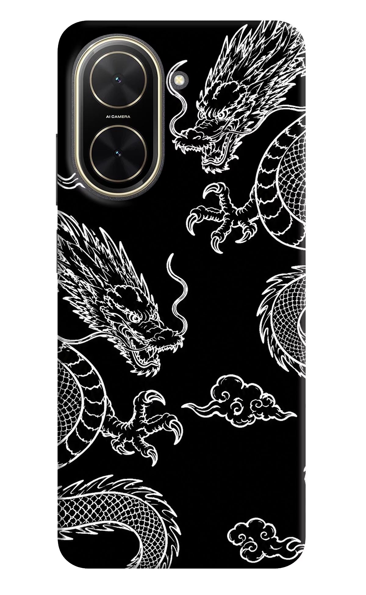 Twin Dragons Poco C71 Back Cover - Twin Dragons Poco C71 Hard Case Back Cover by Casekaro Twin Dragons Poco C71 Hard Case Back Cover by Casekaro