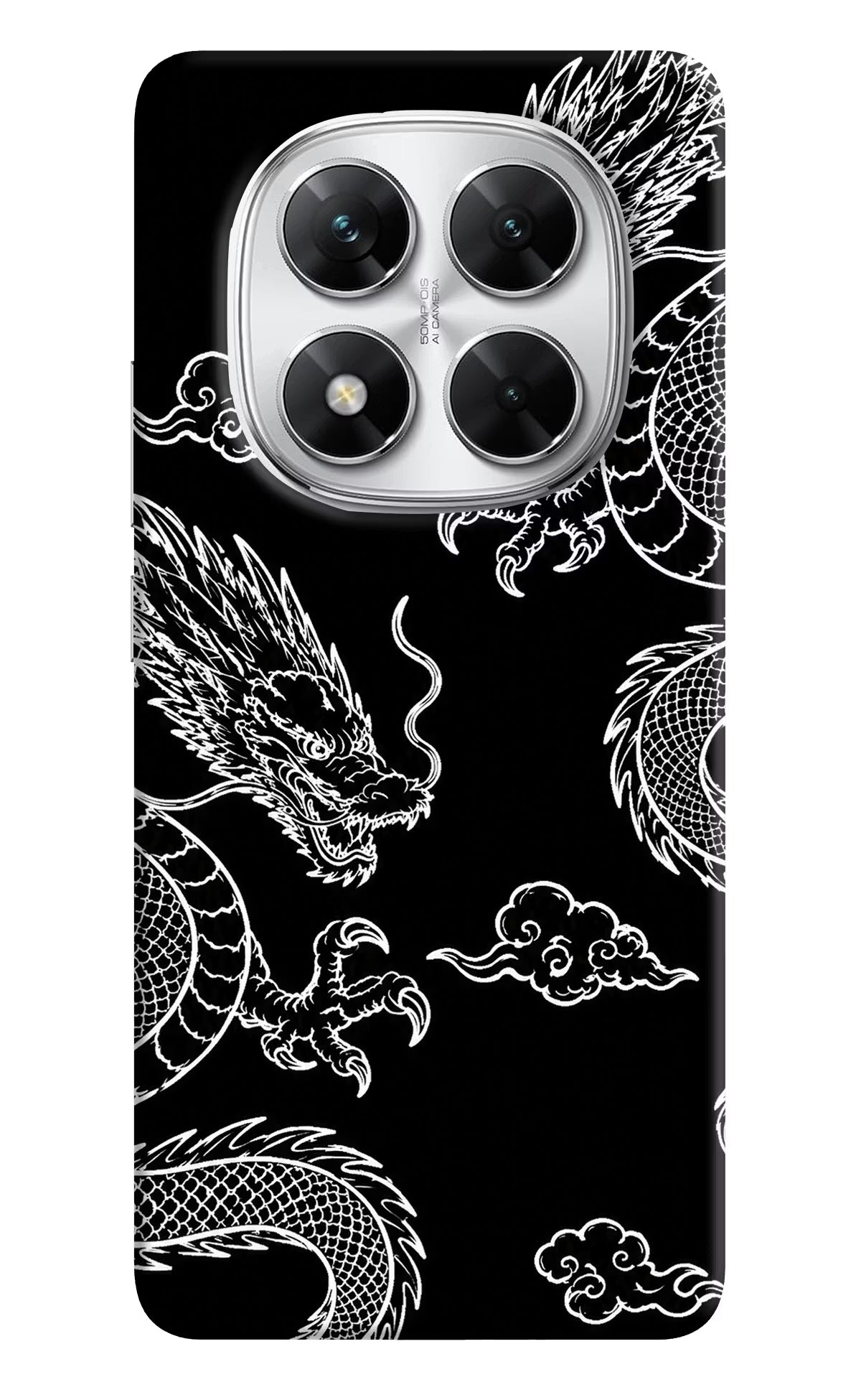 Twin Dragons Poco X7 5G Back Cover - Twin Dragons Poco X7 5G Hard Case Back Cover by Casekaro Twin Dragons Poco X7 5G Hard Case Back Cover by Casekaro