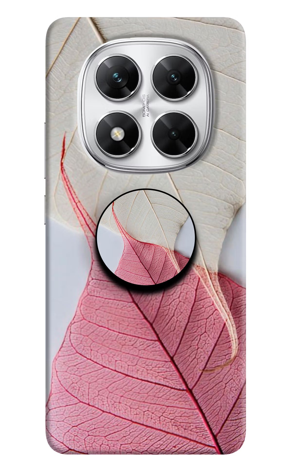 White Pink Leaf Poco X7 5G Pop Case - White Pink Leaf Poco X7 5G Pop Case White Pink Leaf Poco X7 5G Pop Case