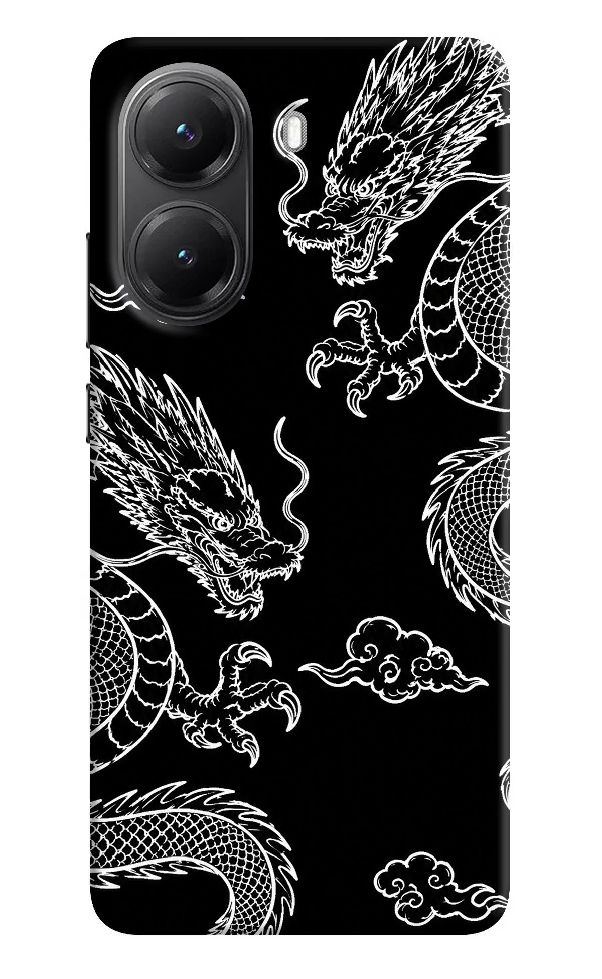 Twin Dragons Poco X7 Pro 5G Back Cover - Twin Dragons Poco X7 Pro 5G Hard Case Back Cover by Casekaro Twin Dragons Poco X7 Pro 5G Hard Case Back Cover by Casekaro