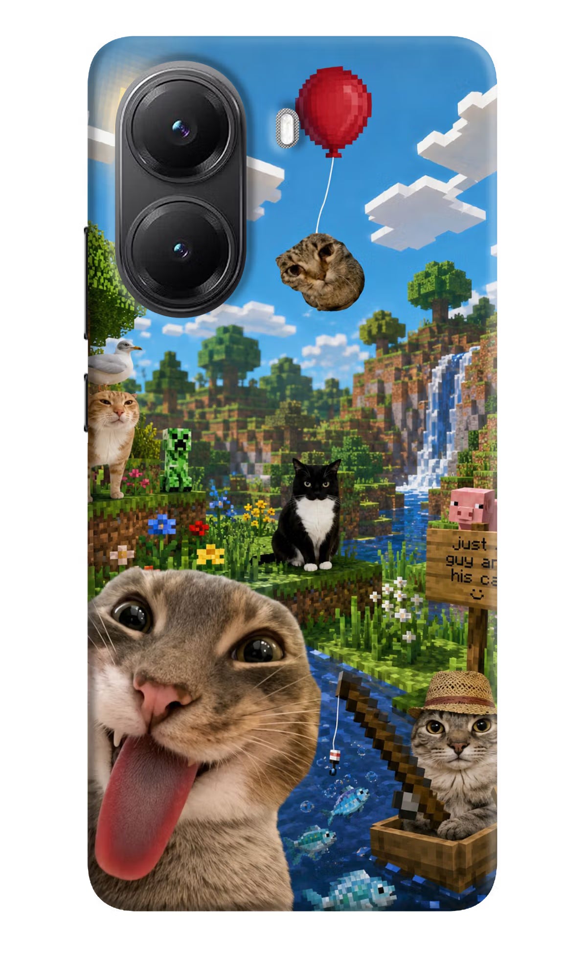 Minecraft Cat Chaos Poco X7 Pro 5G Back Cover - Minecraft Cat Chaos Poco X7 Pro 5G Back Cover Minecraft Cat Chaos Poco X7 Pro 5G Back Cover