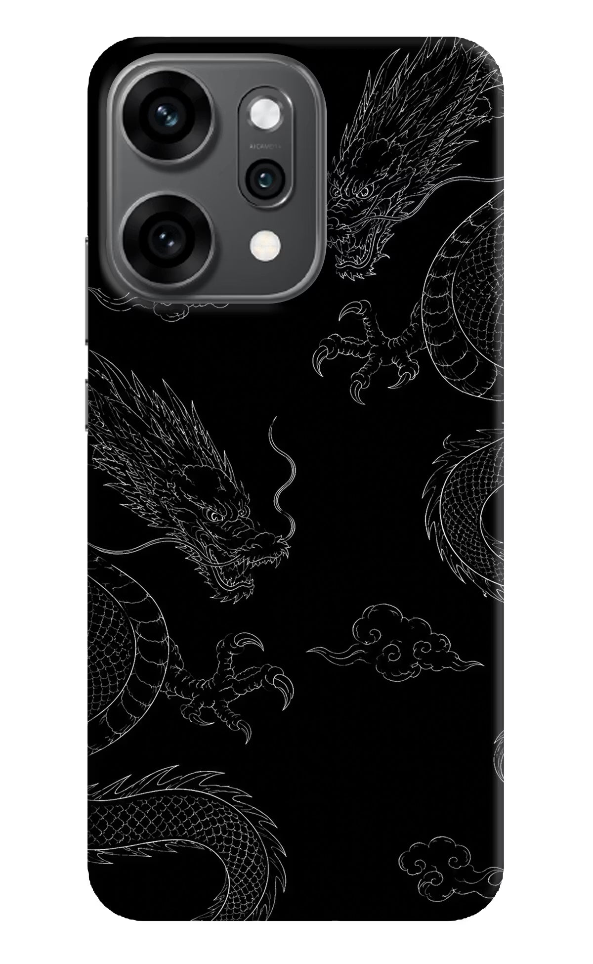 Twin Dragons Oppo Reno14 Pro 5G Back Cover - Twin Dragons Oppo Reno14 Pro 5G Hard Case Back Cover by Casekaro Twin Dragons Oppo Reno14 Pro 5G Hard Case Back Cover by Casekaro