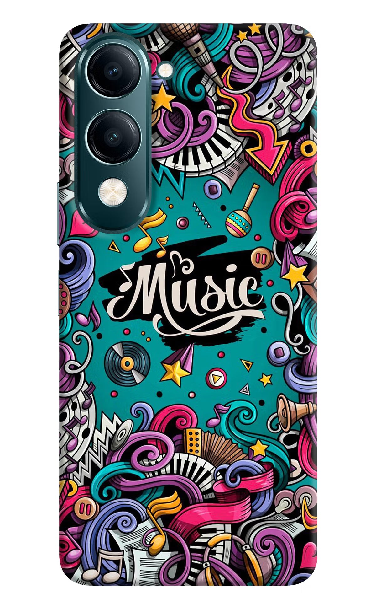 Music Graffiti Vivo Y19 5G Back Cover - Music Graffiti Vivo Y19 5G Back Cover Music Graffiti Vivo Y19 5G Back Cover