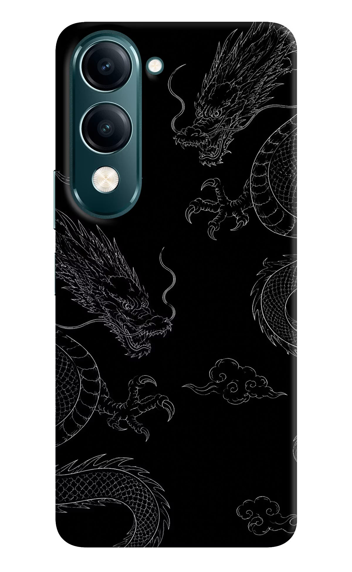 Twin Dragons Vivo Y19 5G Back Cover - Twin Dragons Vivo Y19 5G Hard Case Back Cover by Casekaro Twin Dragons Vivo Y19 5G Hard Case Back Cover by Casekaro