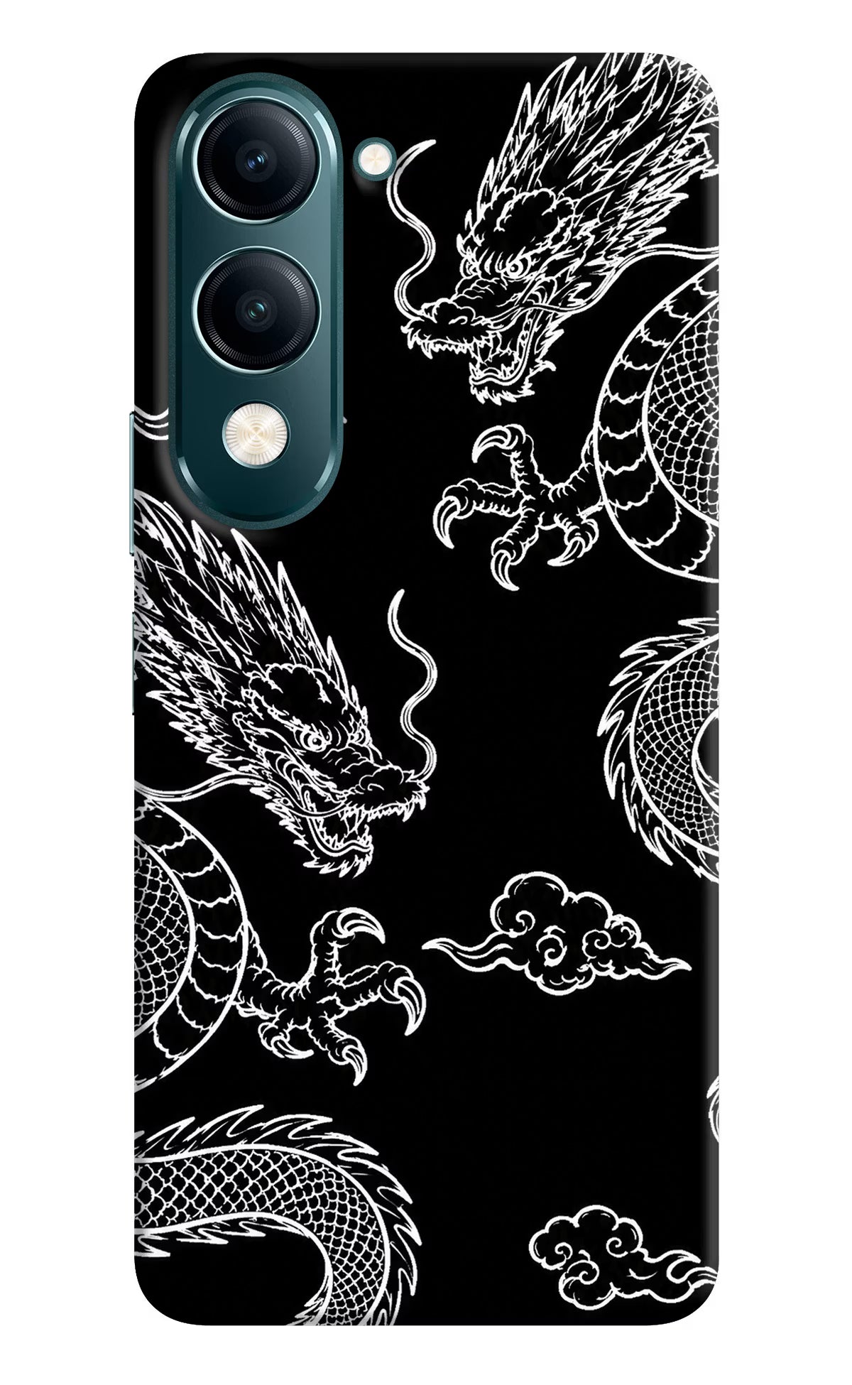 Twin Dragons Vivo Y19 5G Back Cover - Twin Dragons Vivo Y19 5G Hard Case Back Cover by Casekaro Twin Dragons Vivo Y19 5G Hard Case Back Cover by Casekaro