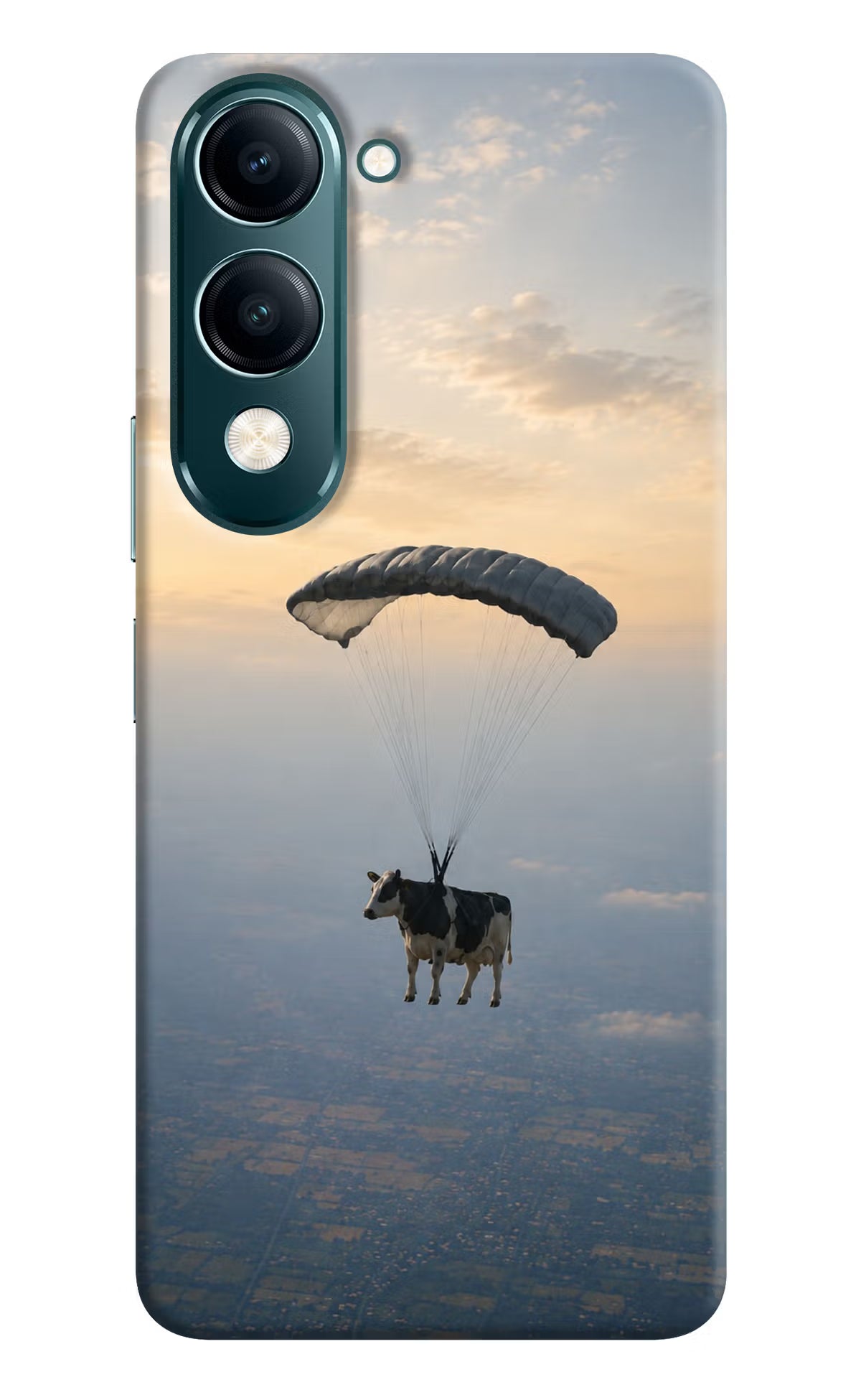 Skydiving Cow Vivo Y19 5G Back Cover - Skydiving Cow Vivo Y19 5G Hard Case Back Cover by Casekaro Skydiving Cow Vivo Y19 5G Hard Case Back Cover by Casekaro