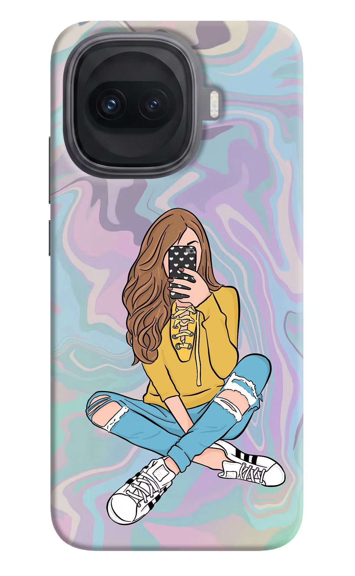 Selfie Girl iQOO 15R 5G Back Cover - Selfie Girl iQOO 15R 5G Hard Case Back Cover by Casekaro Selfie Girl iQOO 15R 5G Hard Case Back Cover by Casekaro