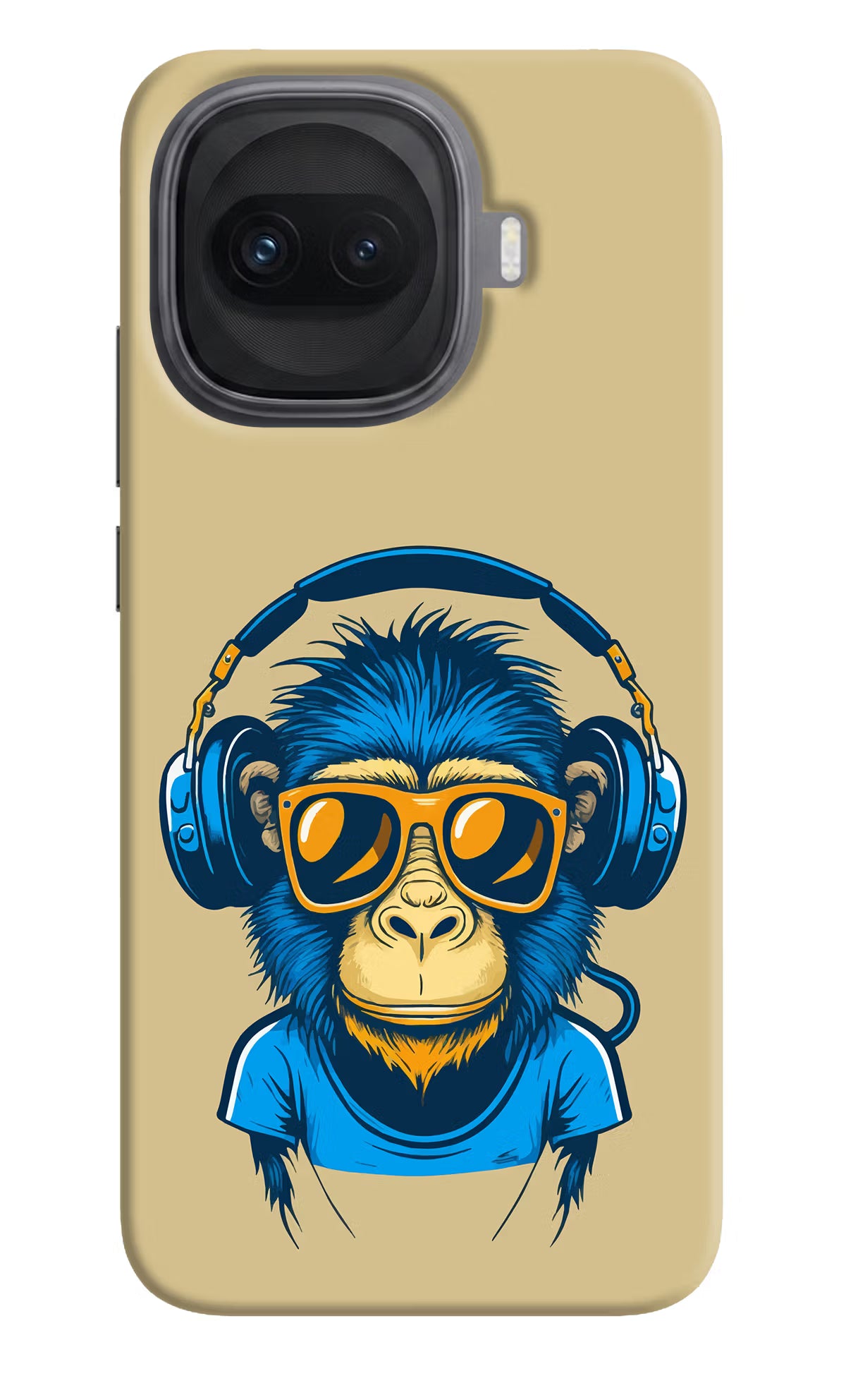 Monkey Headphone iQOO 15R 5G Back Cover - Monkey Headphone iQOO 15R 5G Hard Case Back Cover by Casekaro Monkey Headphone iQOO 15R 5G Hard Case Back Cover by Casekaro