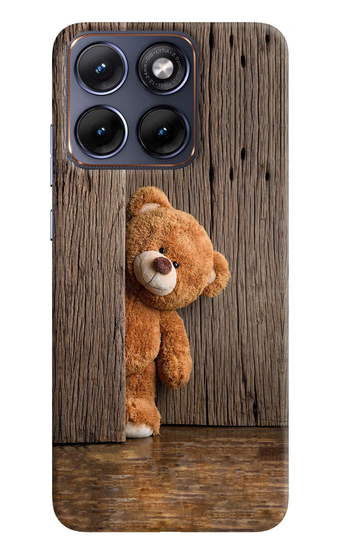 Teddy Wooden Moto Edge 70 Fusion Back Cover - Teddy Wooden Moto Edge 70 Fusion Hard Case Back Cover by Casekaro Teddy Wooden Moto Edge 70 Fusion Hard Case Back Cover by Casekaro