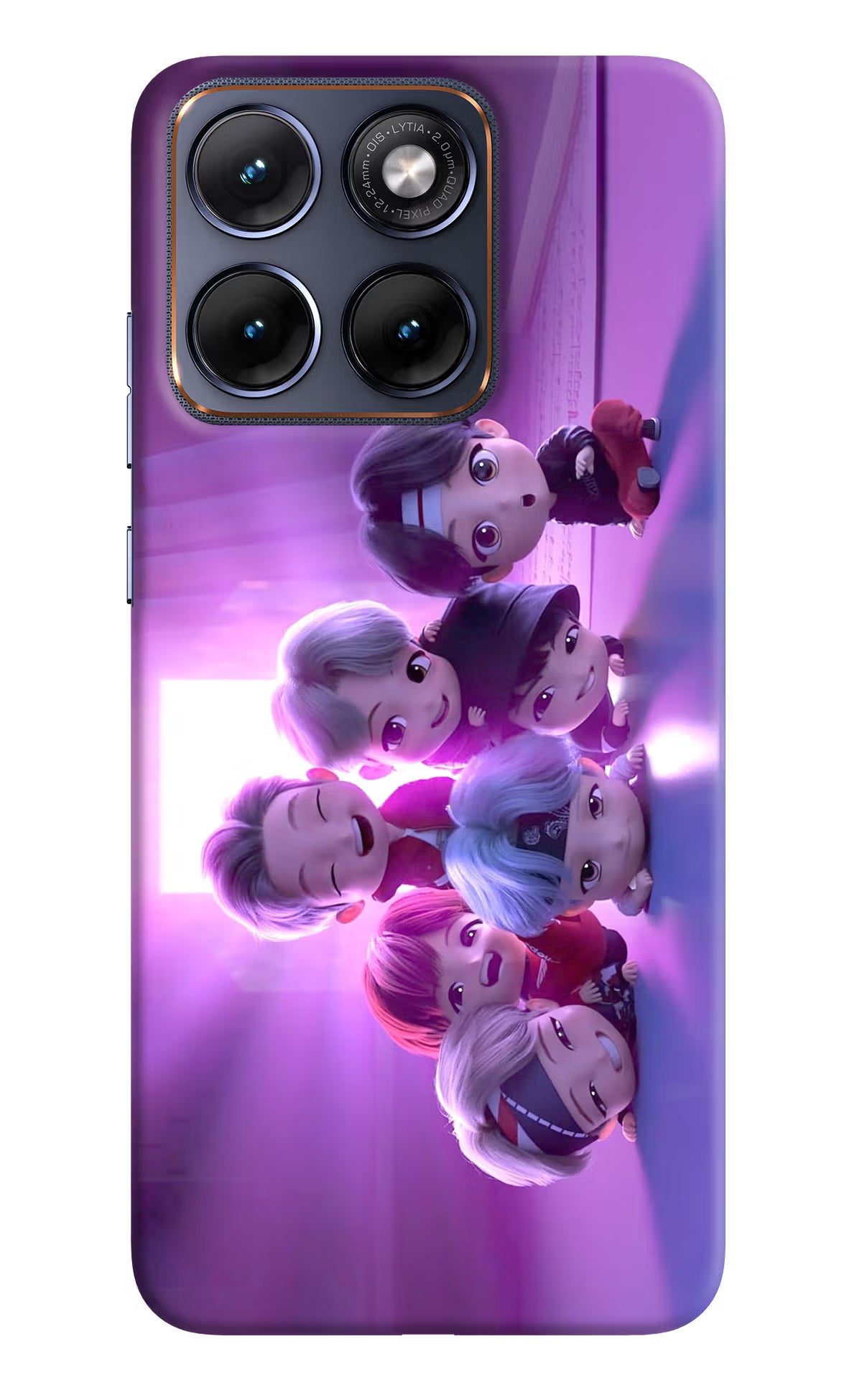 BTS Chibi Moto Edge 70 Fusion Back Cover - BTS Chibi Moto Edge 70 Fusion Hard Case Back Cover by Casekaro BTS Chibi Moto Edge 70 Fusion Hard Case Back Cover by Casekaro