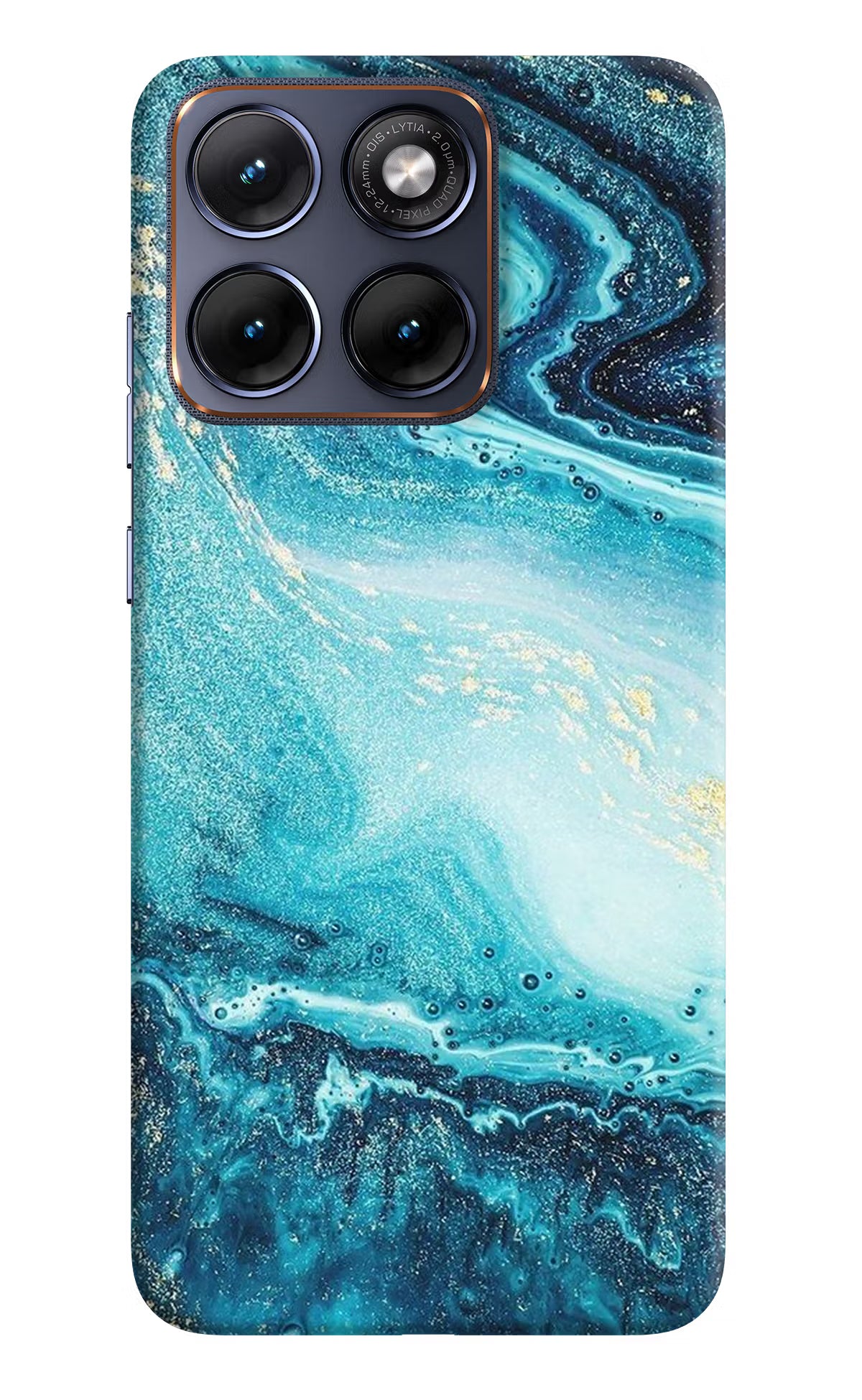 Blue Glitter Marble Moto Edge 70 Fusion Back Cover - Blue Glitter Marble Moto Edge 70 Fusion Hard Case Back Cover by Casekaro Blue Glitter Marble Moto Edge 70 Fusion Hard Case Back Cover by Casekaro