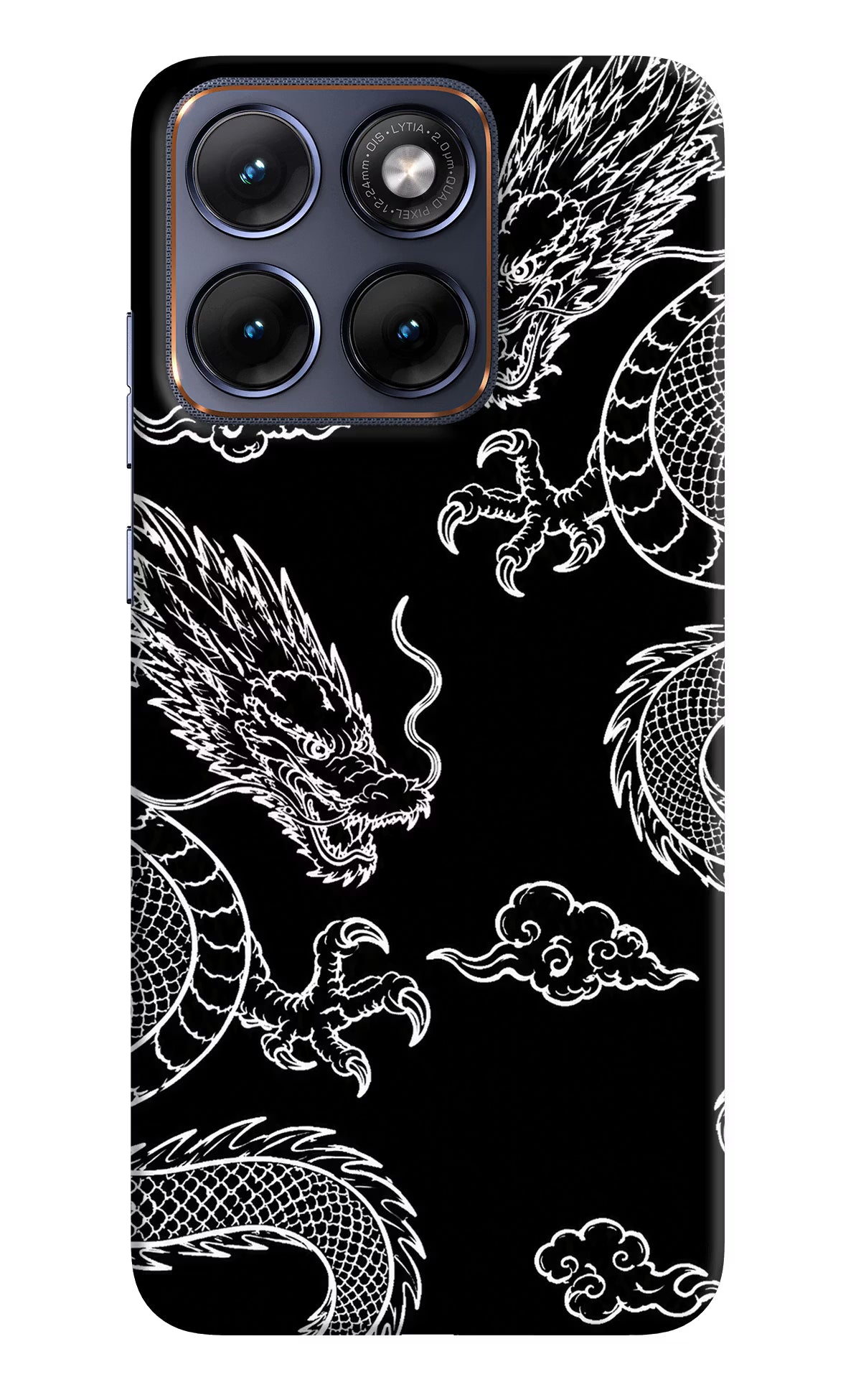 Twin Dragons Moto Edge 70 Fusion Back Cover - Twin Dragons Moto Edge 70 Fusion Hard Case Back Cover by Casekaro Twin Dragons Moto Edge 70 Fusion Hard Case Back Cover by Casekaro