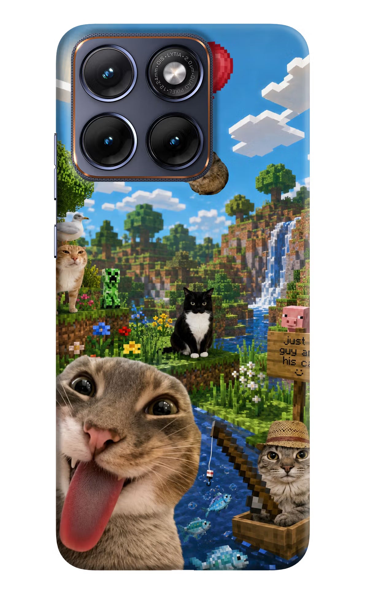 Minecraft Cat Chaos Moto Edge 70 Fusion Back Cover - Minecraft Cat Chaos Moto Edge 70 Fusion Back Cover Minecraft Cat Chaos Moto Edge 70 Fusion Back Cover