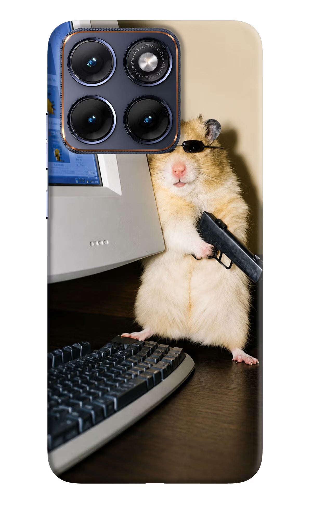 Hacker Hamster Moto Edge 70 Fusion Back Cover - Hacker Hamster Moto Edge 70 Fusion Hard Case Back Cover by Casekaro Hacker Hamster Moto Edge 70 Fusion Hard Case Back Cover by Casekaro
