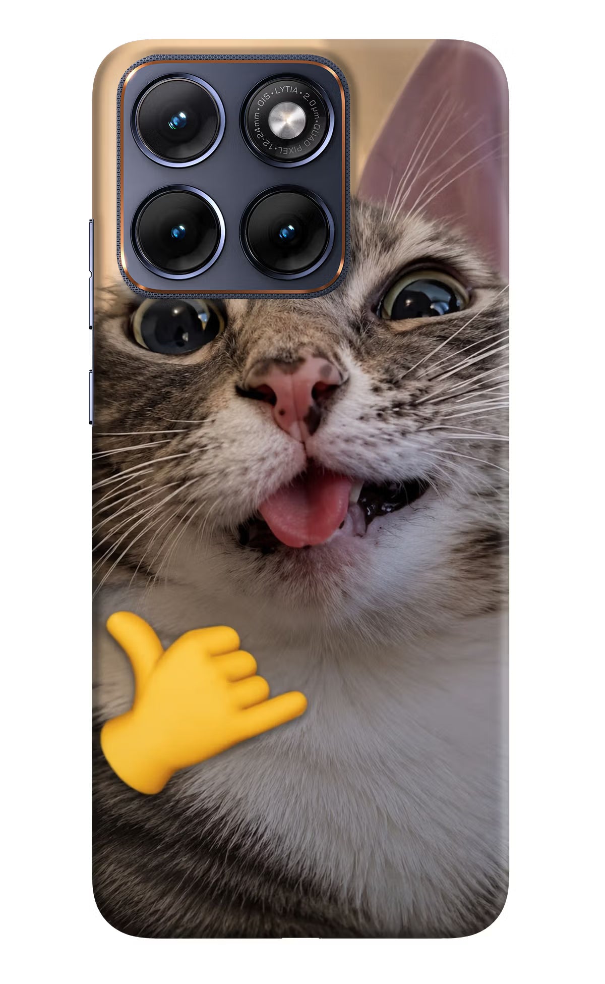Silly Cat Call Moto Edge 70 Fusion Back Cover - Silly Cat Call Moto Edge 70 Fusion Hard Case Back Cover by Casekaro Silly Cat Call Moto Edge 70 Fusion Hard Case Back Cover by Casekaro