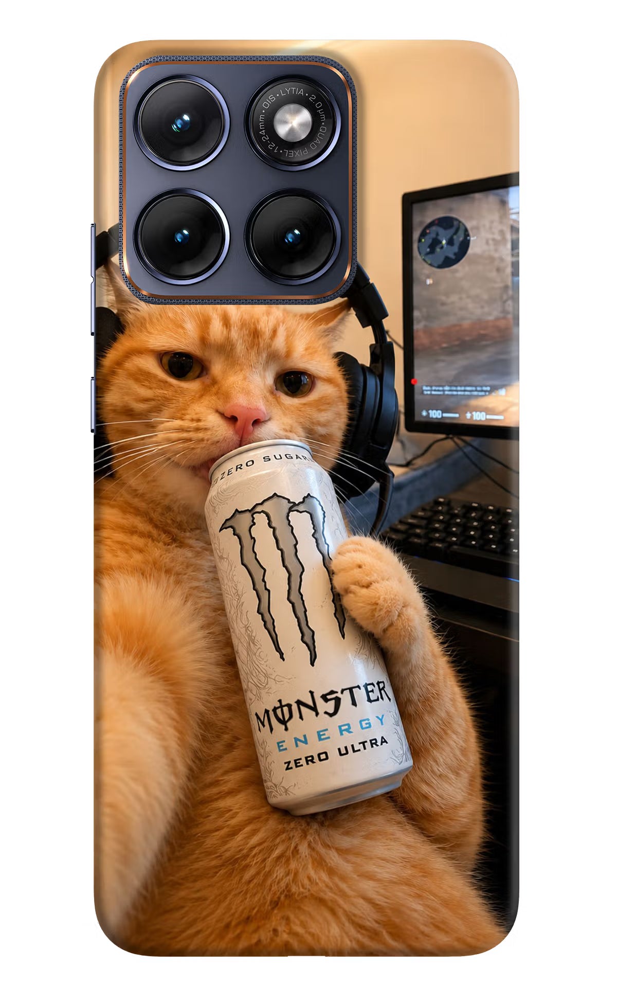 Gamer Cat Energy Moto Edge 70 Fusion Back Cover - Gamer Cat Energy Moto Edge 70 Fusion Back Cover Gamer Cat Energy Moto Edge 70 Fusion Back Cover