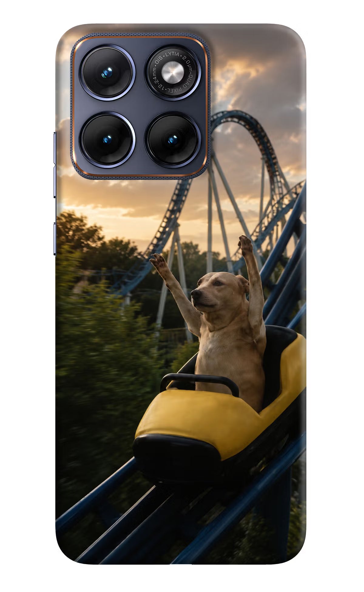 Rollercoaster Dog Moto Edge 70 Fusion Back Cover - Rollercoaster Dog Moto Edge 70 Fusion Hard Case Back Cover by Casekaro Rollercoaster Dog Moto Edge 70 Fusion Hard Case Back Cover by Casekaro