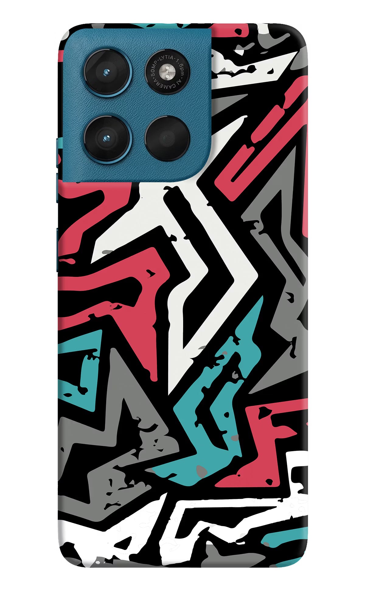 Geometric Graffiti Moto G57 Power 5G Back Cover - Geometric Graffiti Moto G57 Power 5G Hard Case Back Cover by Casekaro Geometric Graffiti Moto G57 Power 5G Hard Case Back Cover by Casekaro
