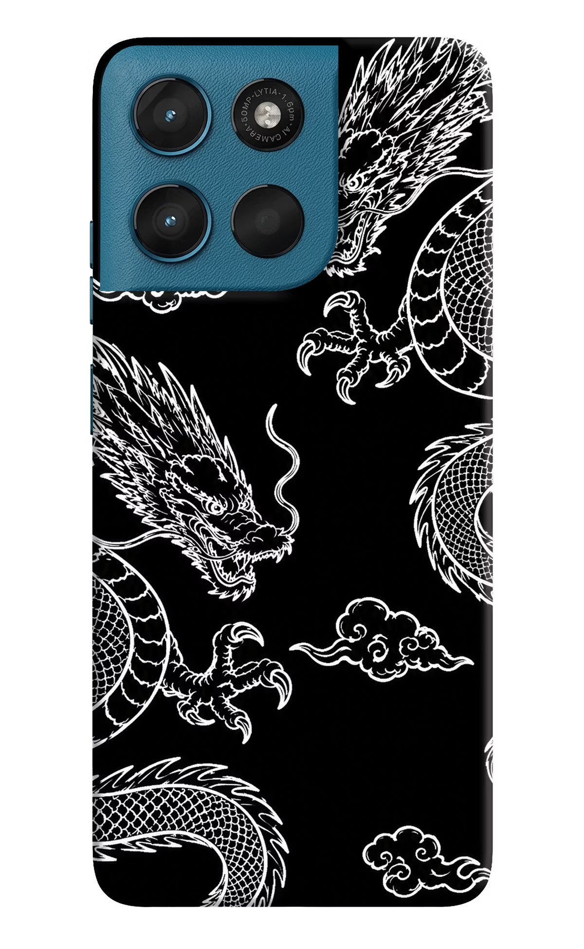 Twin Dragons Moto G57 Power 5G Back Cover - Twin Dragons Moto G57 Power 5G Hard Case Back Cover by Casekaro Twin Dragons Moto G57 Power 5G Hard Case Back Cover by Casekaro